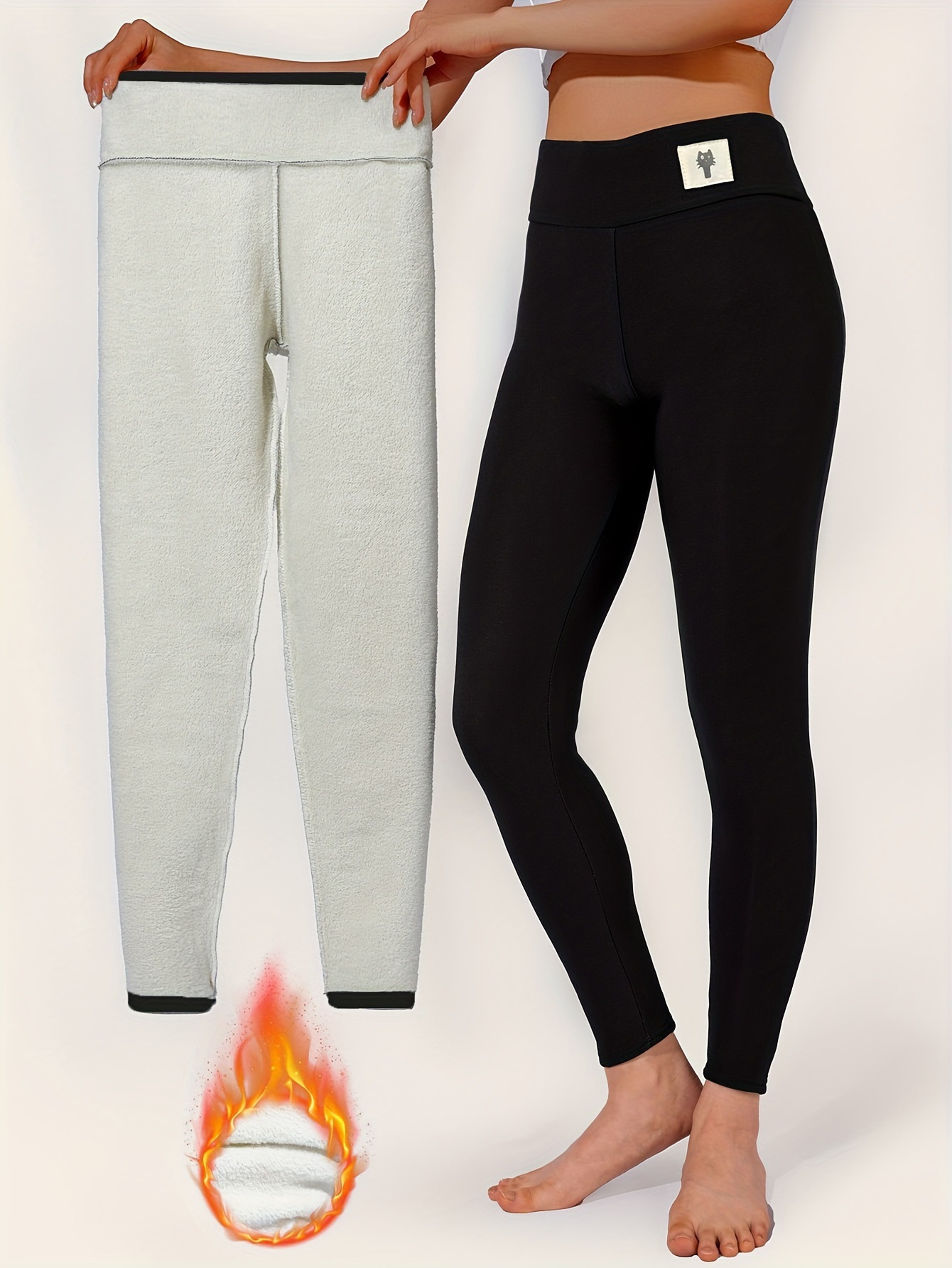 Womens HighWaisted FleeceLined Leggings For Winter With Stretch Fit 5