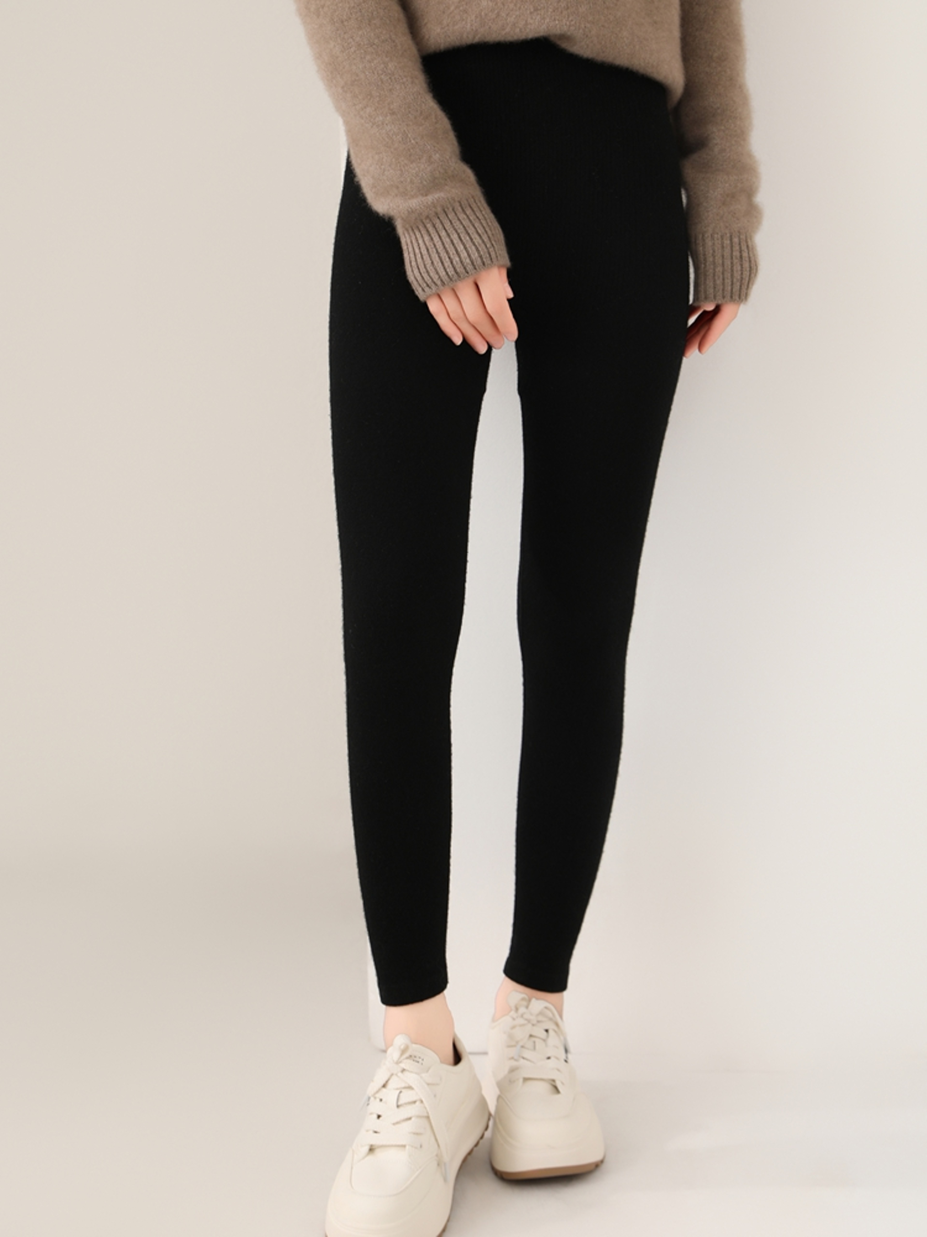 Womens 100 Merino Wool HighWaisted Knit Leggings For Fall And Winter 7