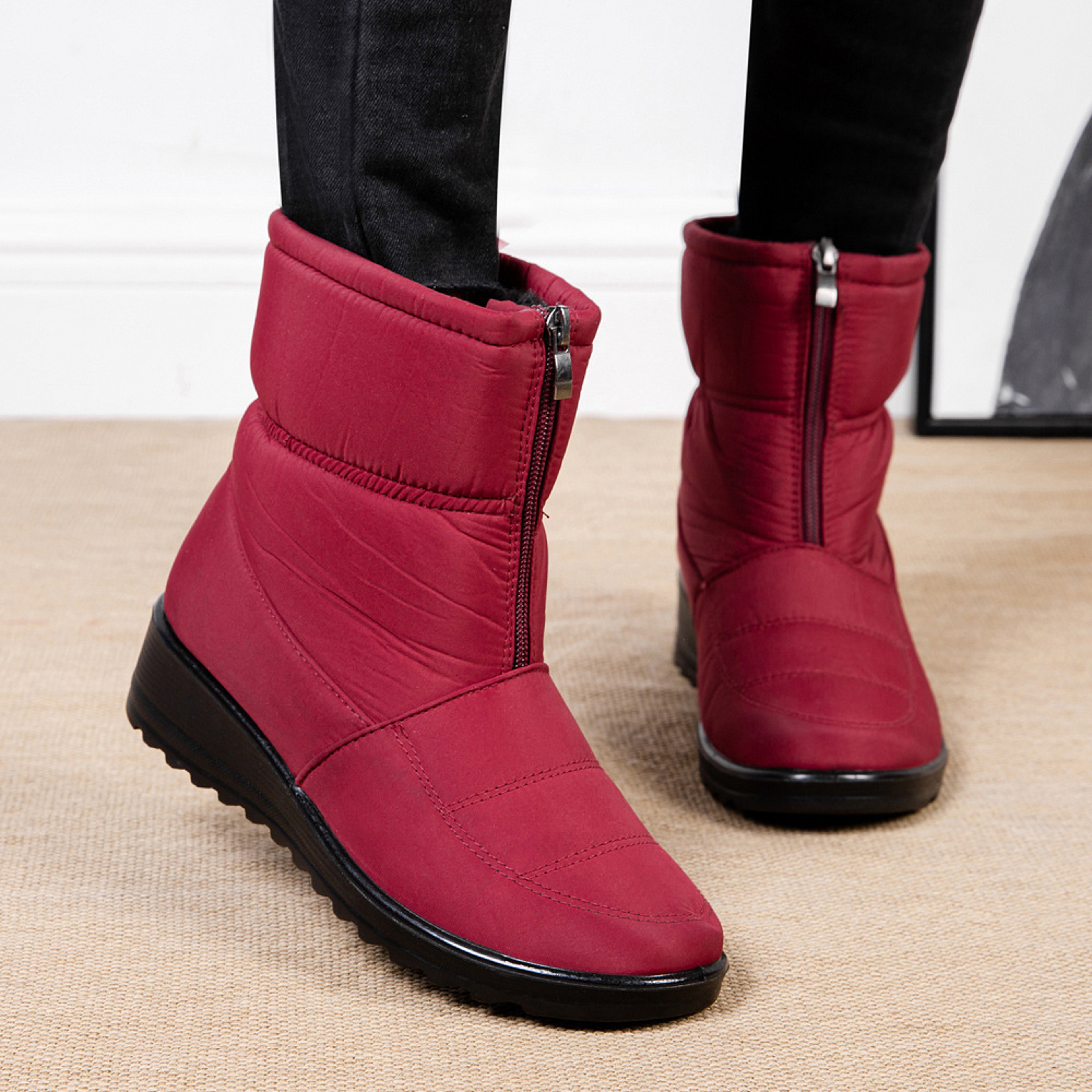 Women's Waterproof Platform Snow Boots with Warm Plush Lining and Non-Slip Sole – view 10
