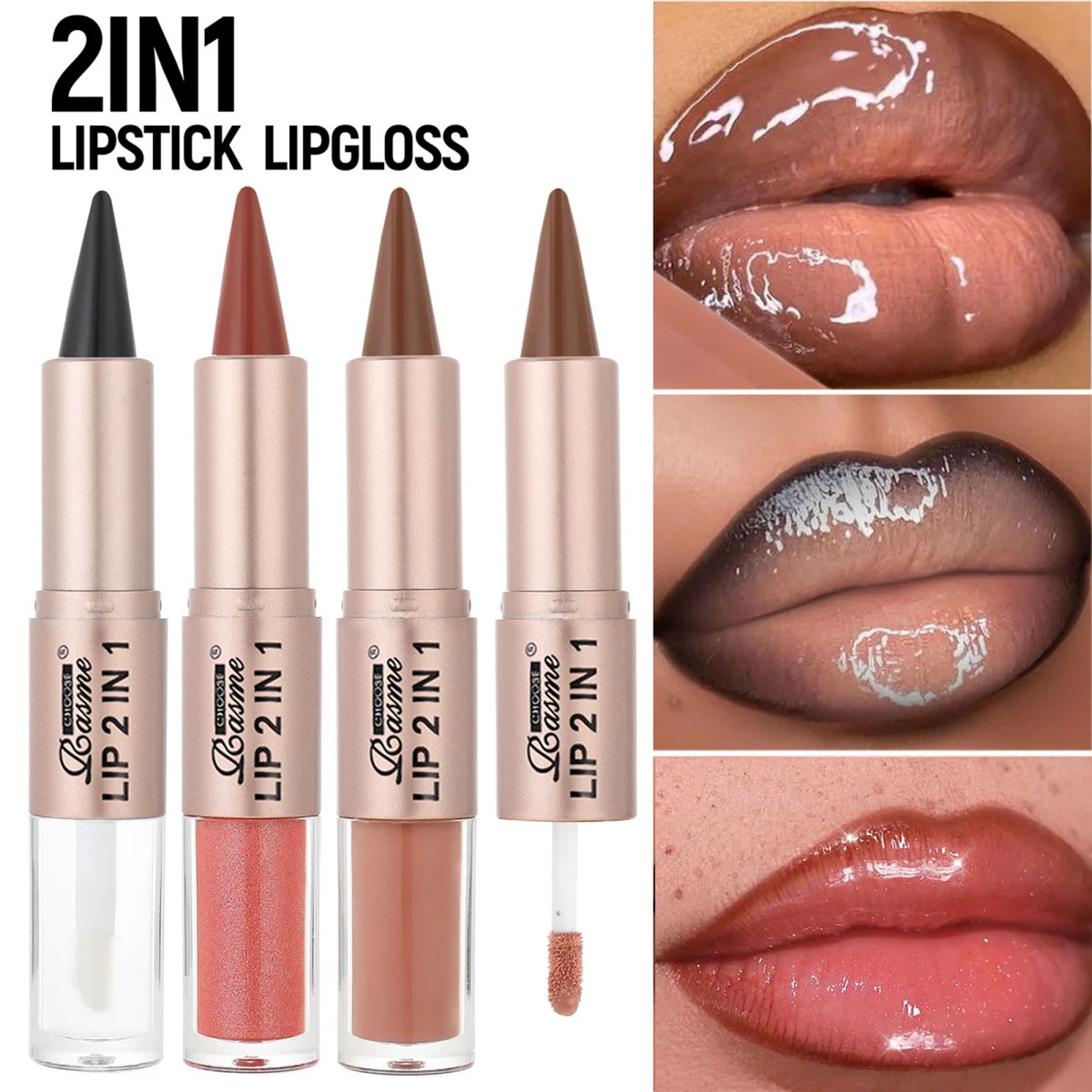 2in1 Lip Liner And Gloss Waterproof Matte Lip Contour With Mirror Shine 2