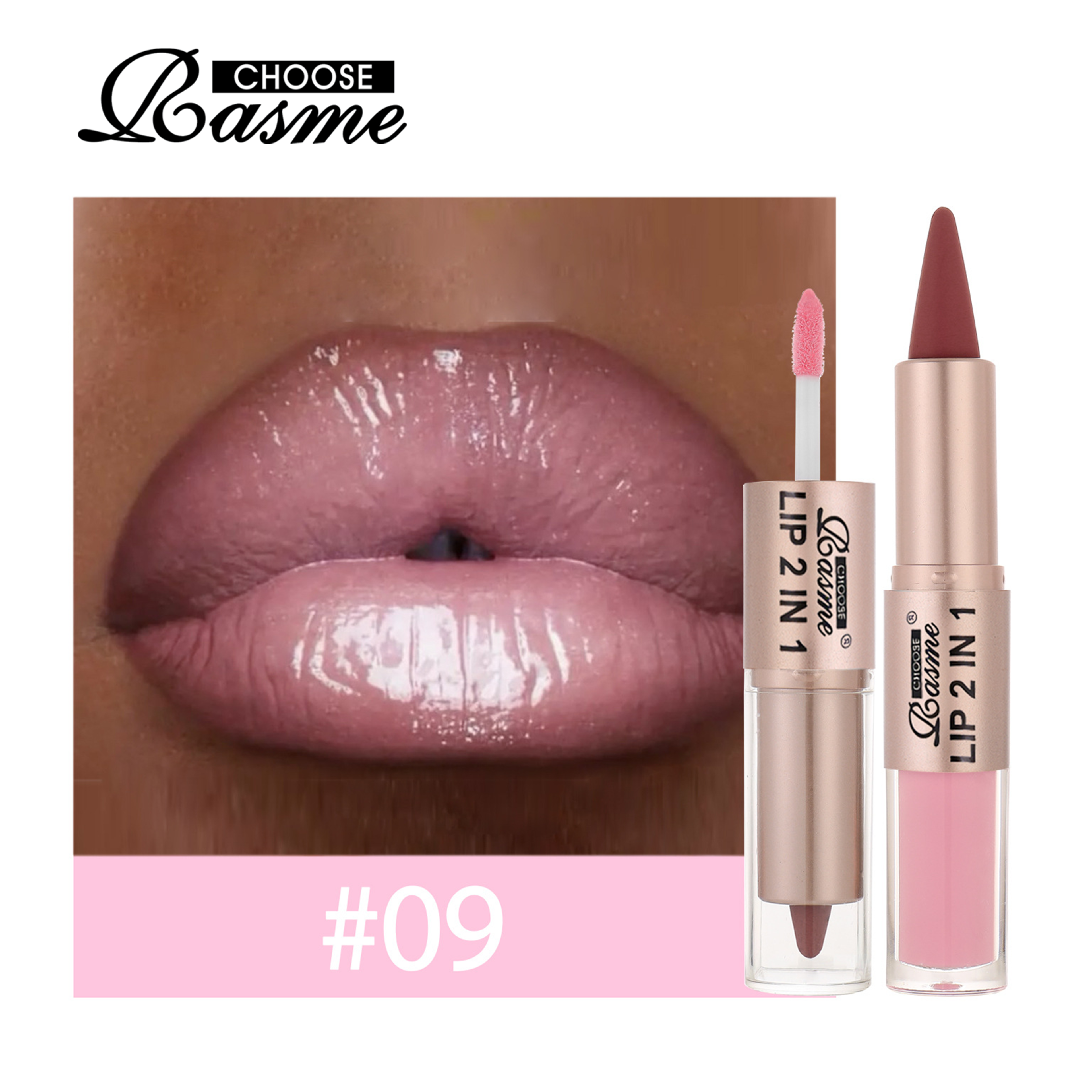 2in1 Lip Liner And Gloss Waterproof Matte Lip Contour With Mirror Shine 8