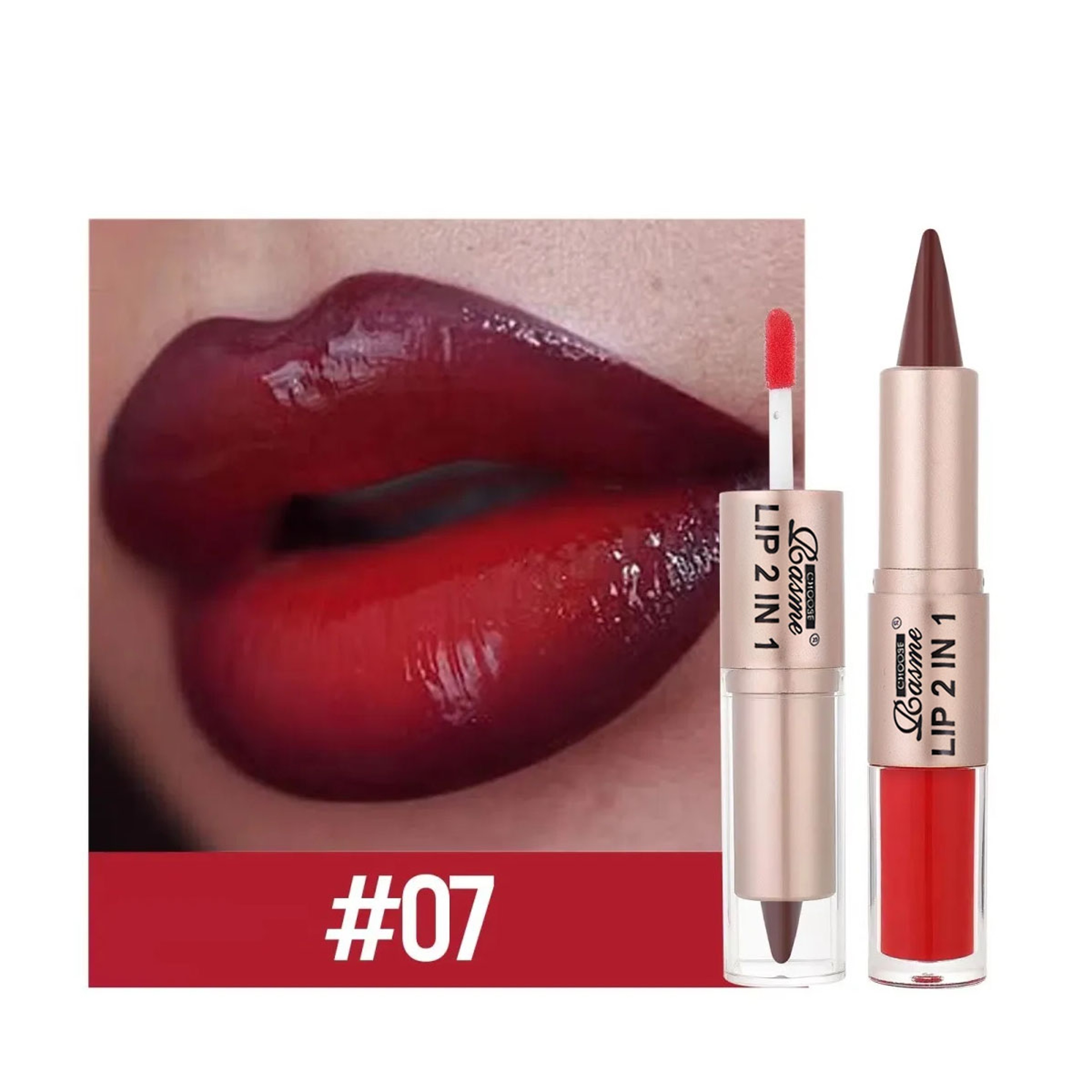 2in1 Lip Liner And Gloss Waterproof Matte Lip Contour With Mirror Shine 9