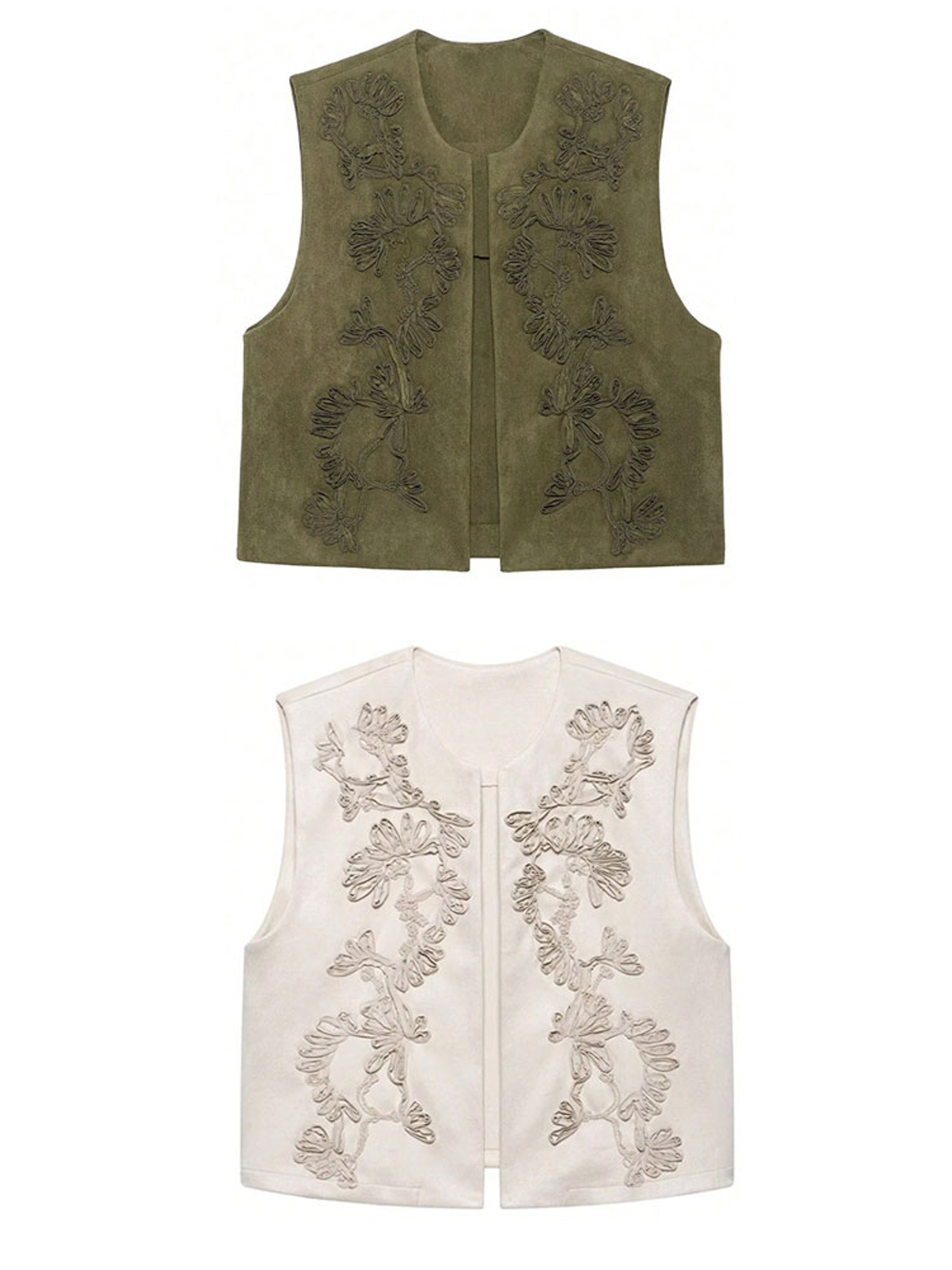 Womens Floral Embroidered Sleeveless Vest With Loose Fit And ONeck 6