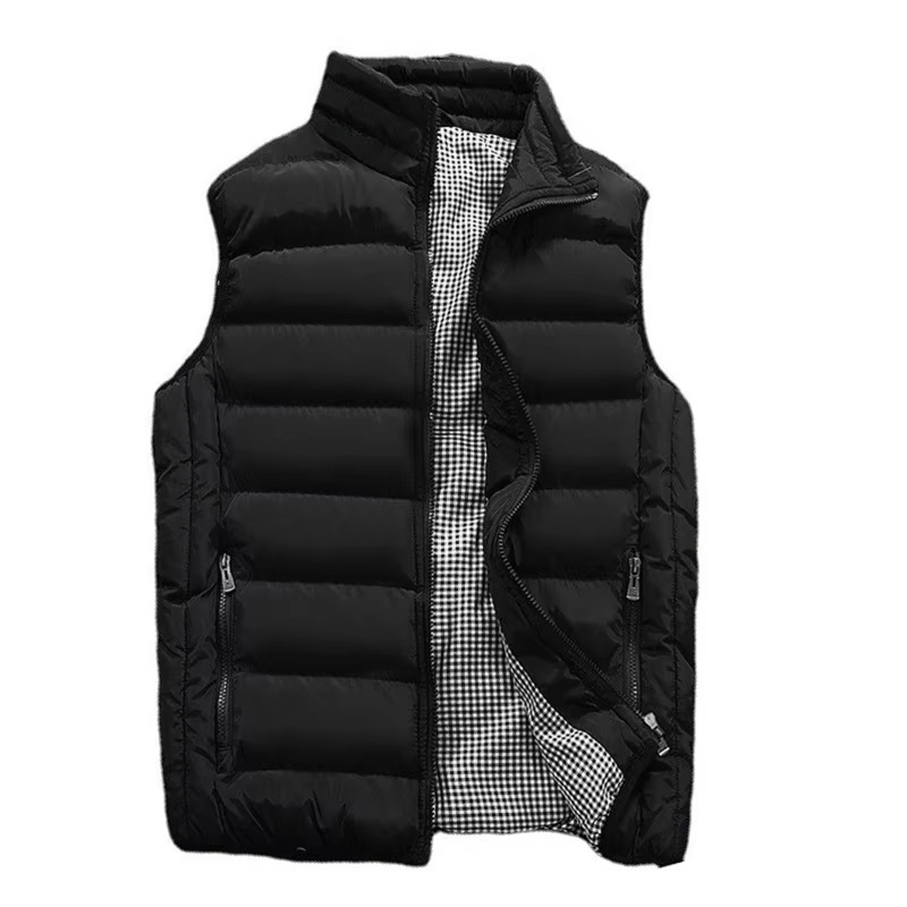 Mens Windproof Padded Vest With Zipper Closure And Casual Sleeveless Design 5