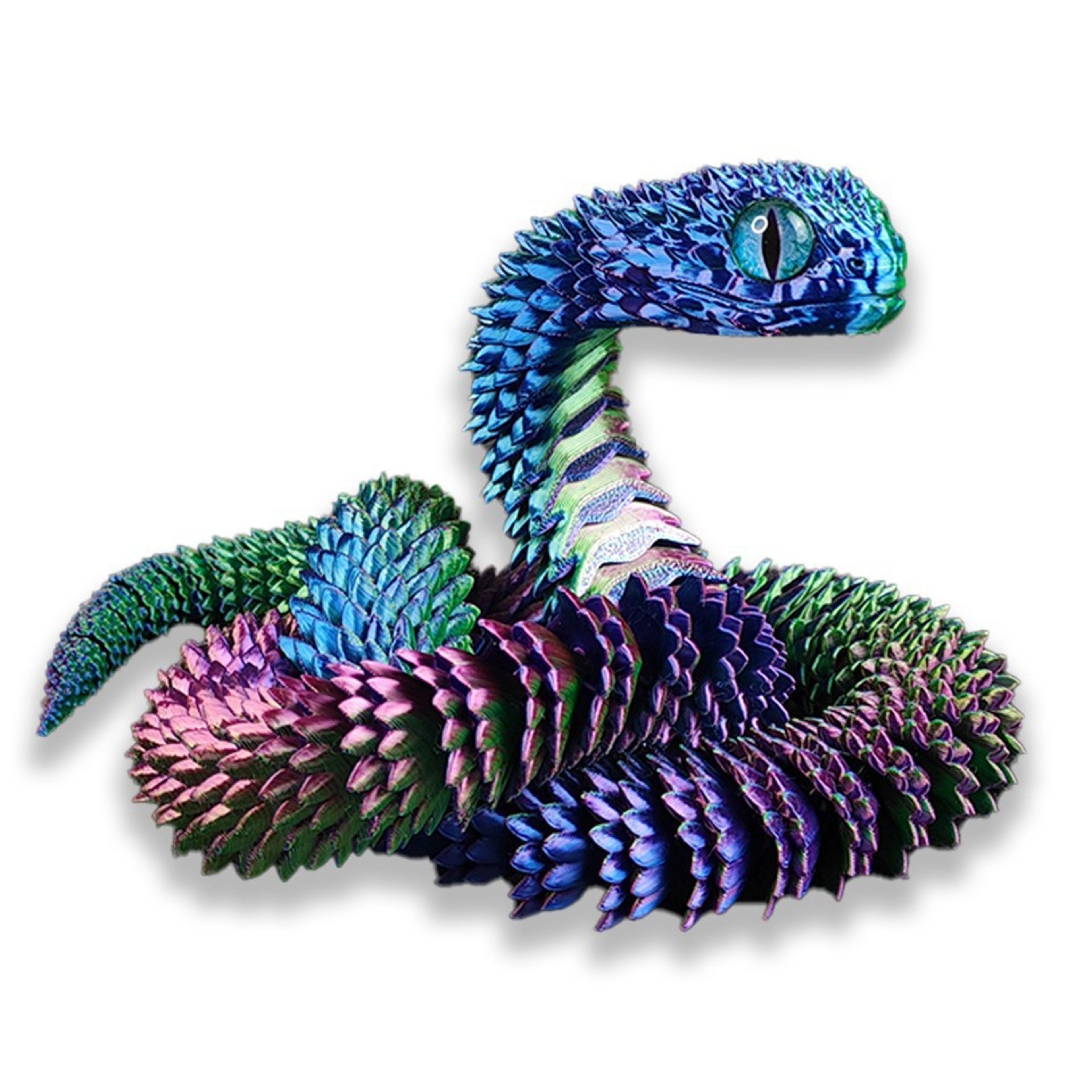 3D Printed Snake Fidget Toy With Movable Joints And Realistic Design 4