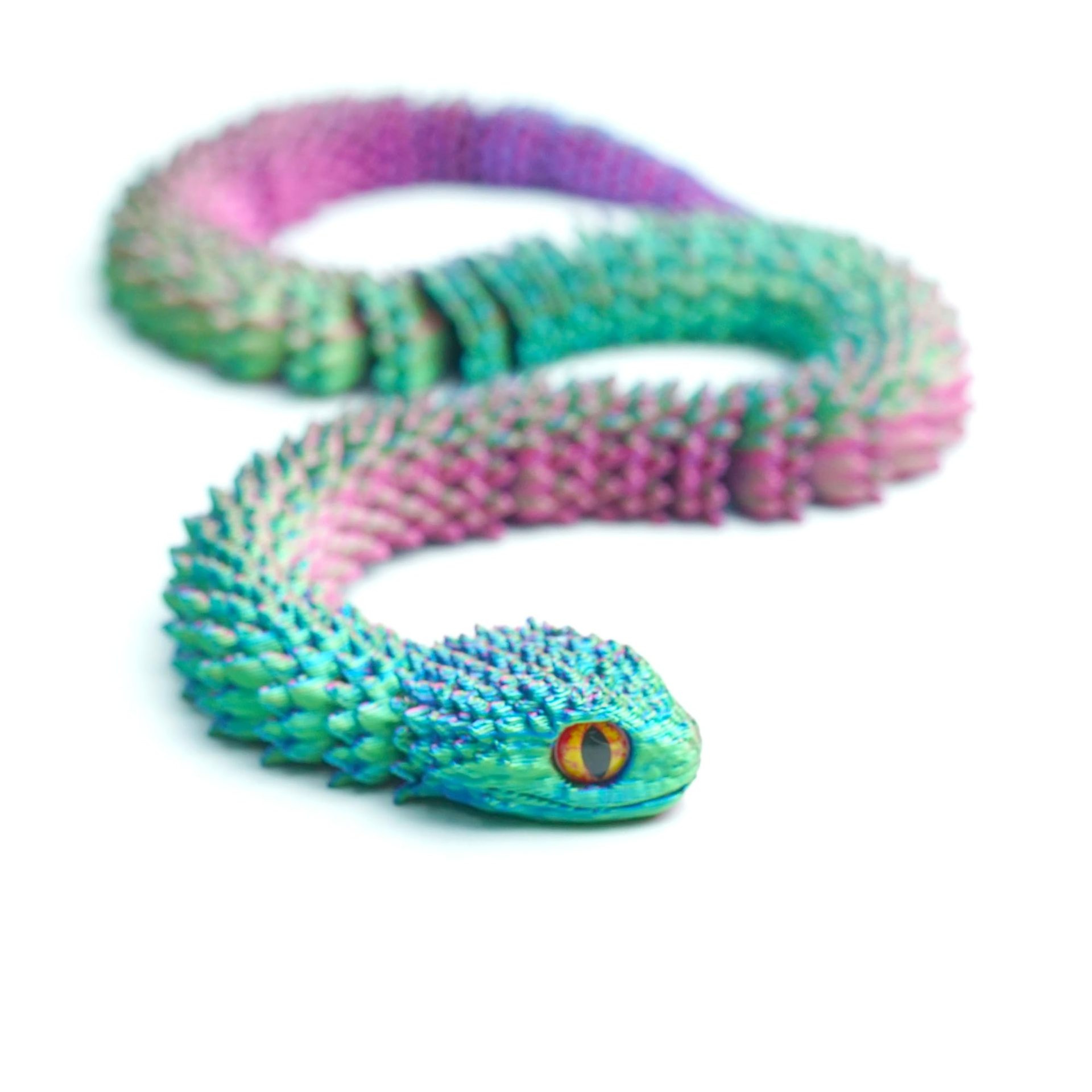 3D Printed Snake Fidget Toy With Movable Joints And Realistic Design 3