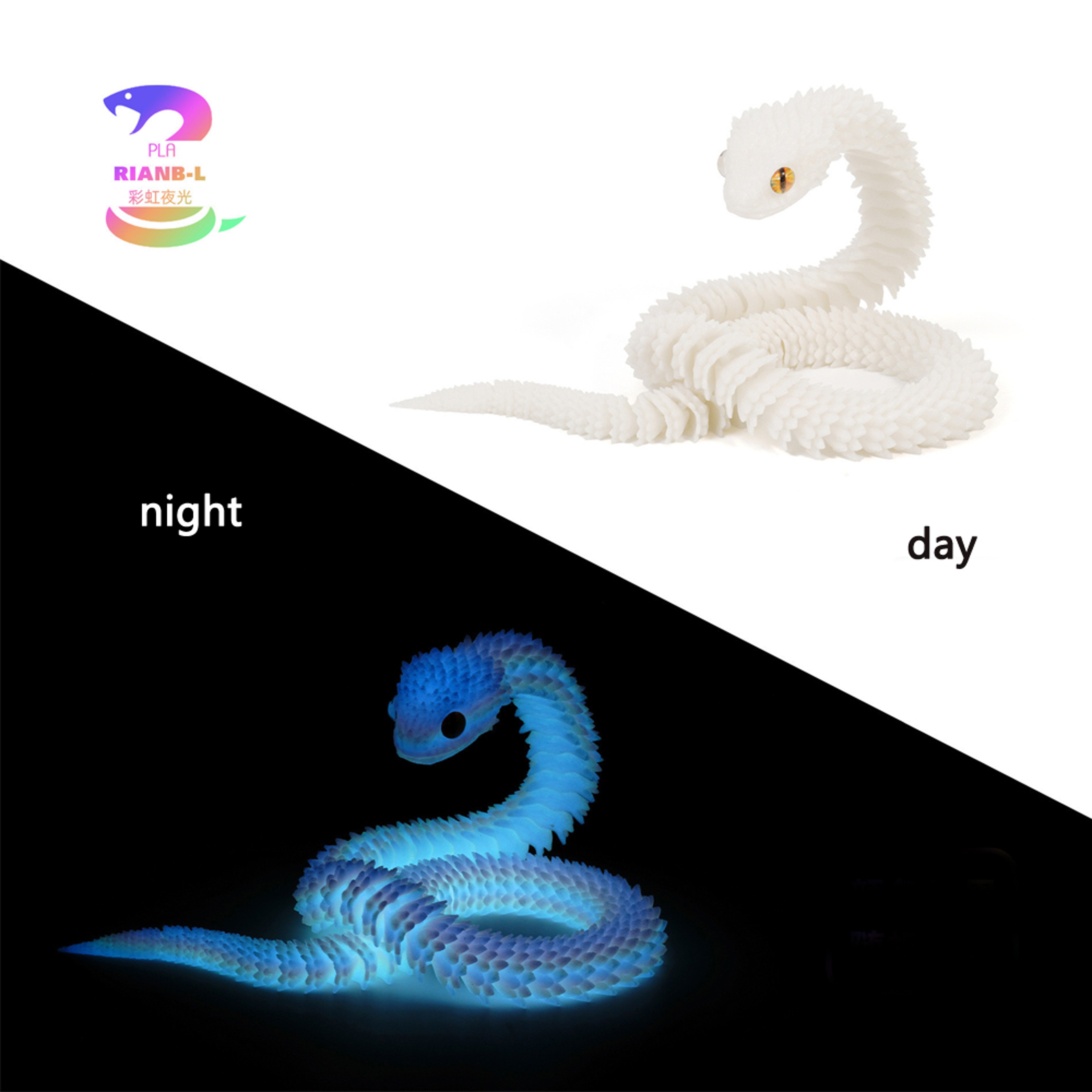 3D Printed Snake Fidget Toy With Movable Joints And Realistic Design 13