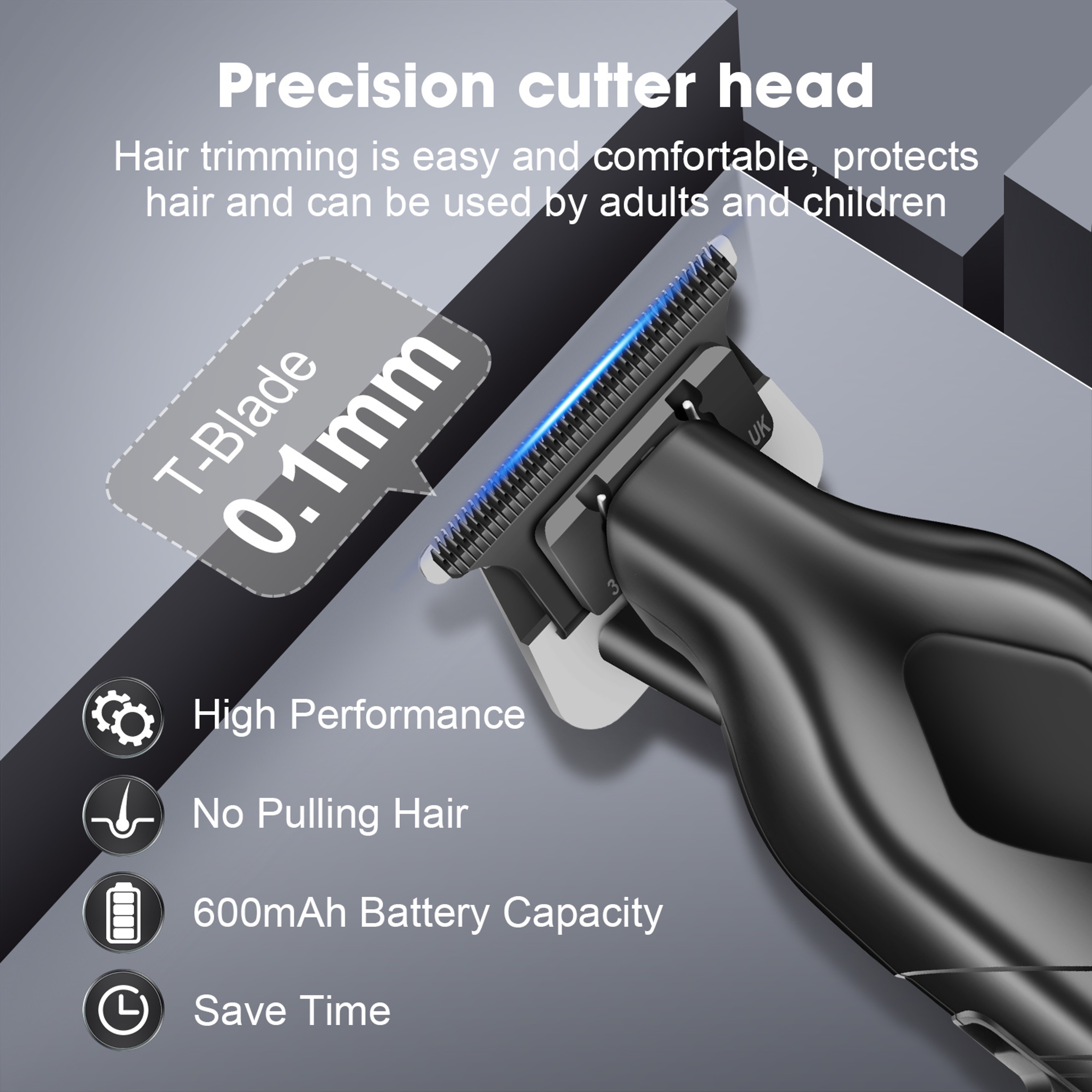 Cordless Hair Clipper And Trimmer With LCD Display And Stainless Steel Blades 3