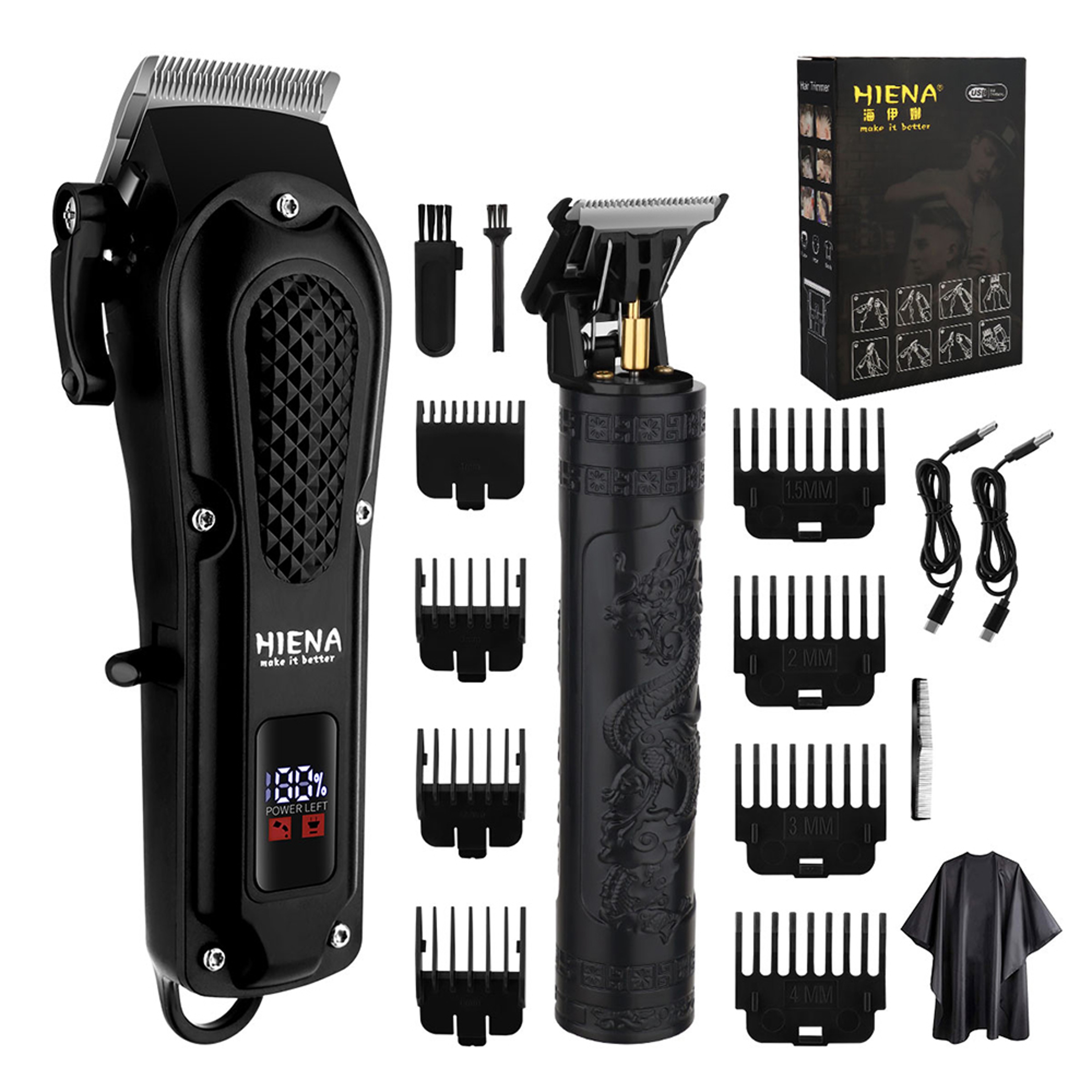 Cordless Hair Clipper And Trimmer With LCD Display And Stainless Steel Blades 10