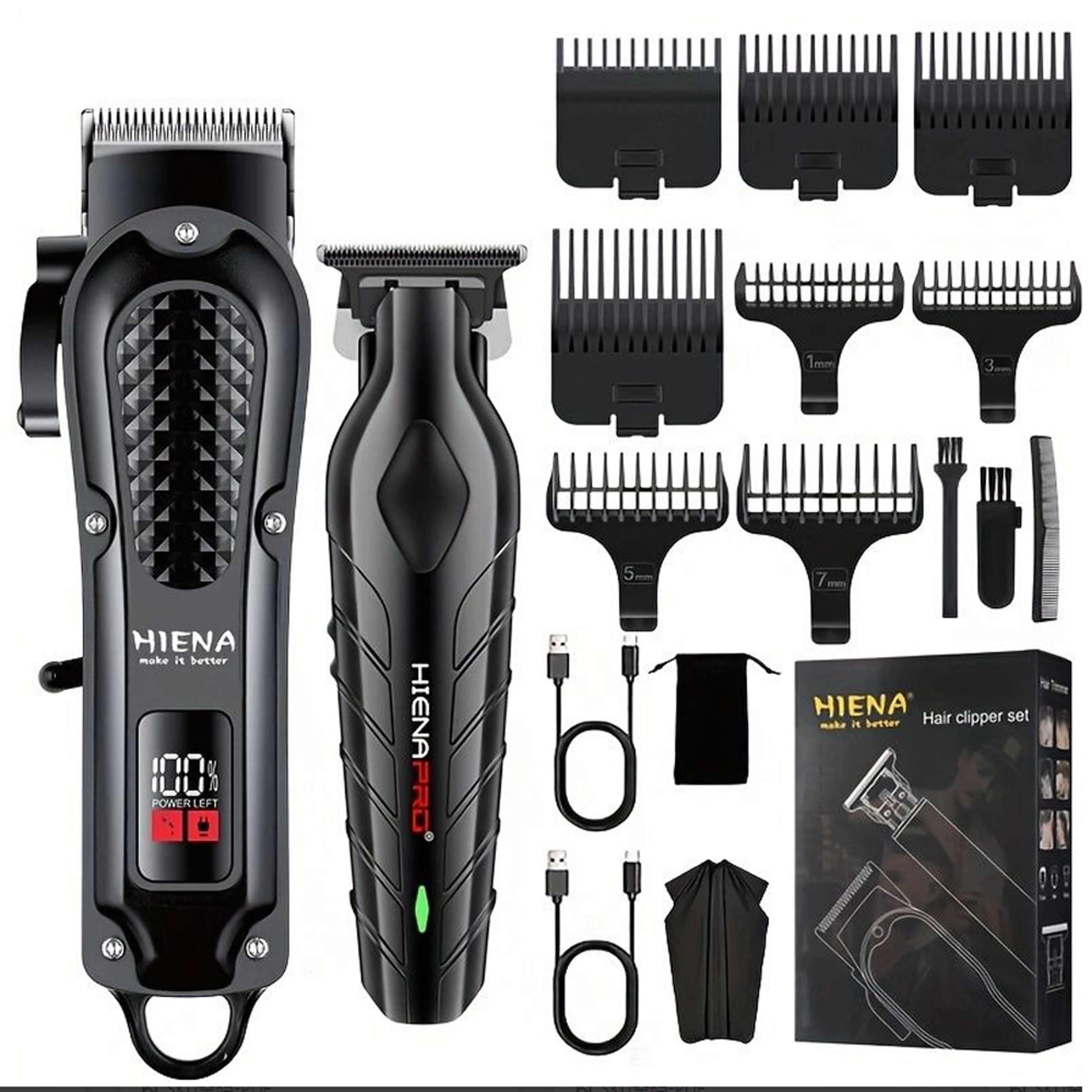 Cordless Hair Clipper And Trimmer With LCD Display And Stainless Steel Blades 13