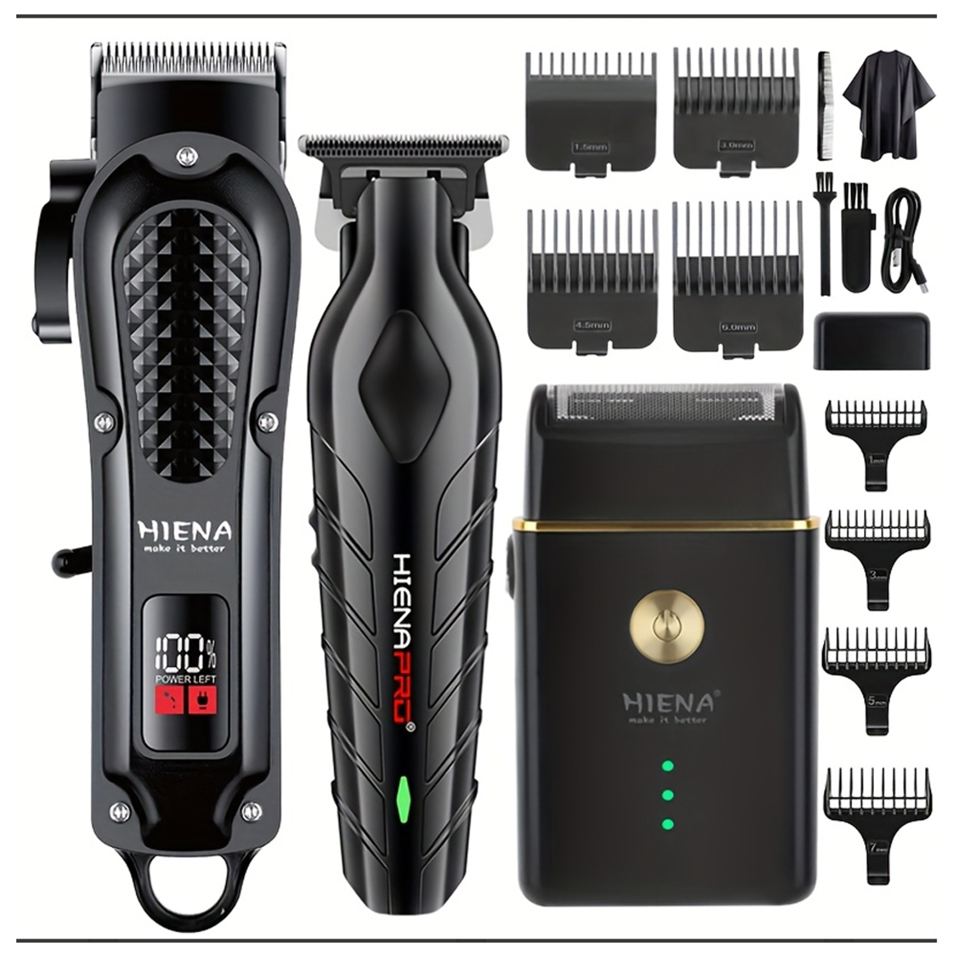 Cordless Hair Clipper And Trimmer With LCD Display And Stainless Steel Blades 12