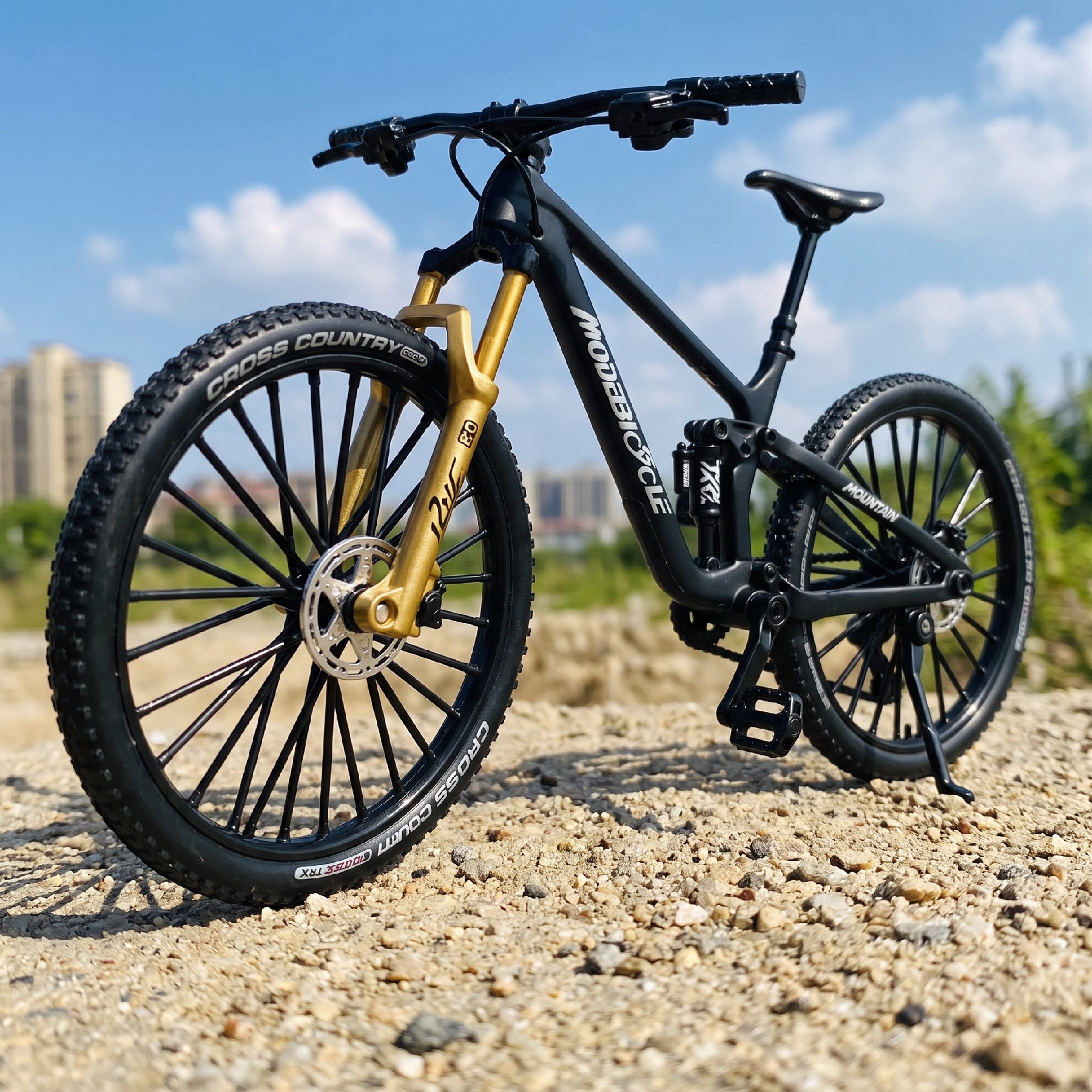Alloy Mountain Bike Model With Working Gears And Dual Suspension 1