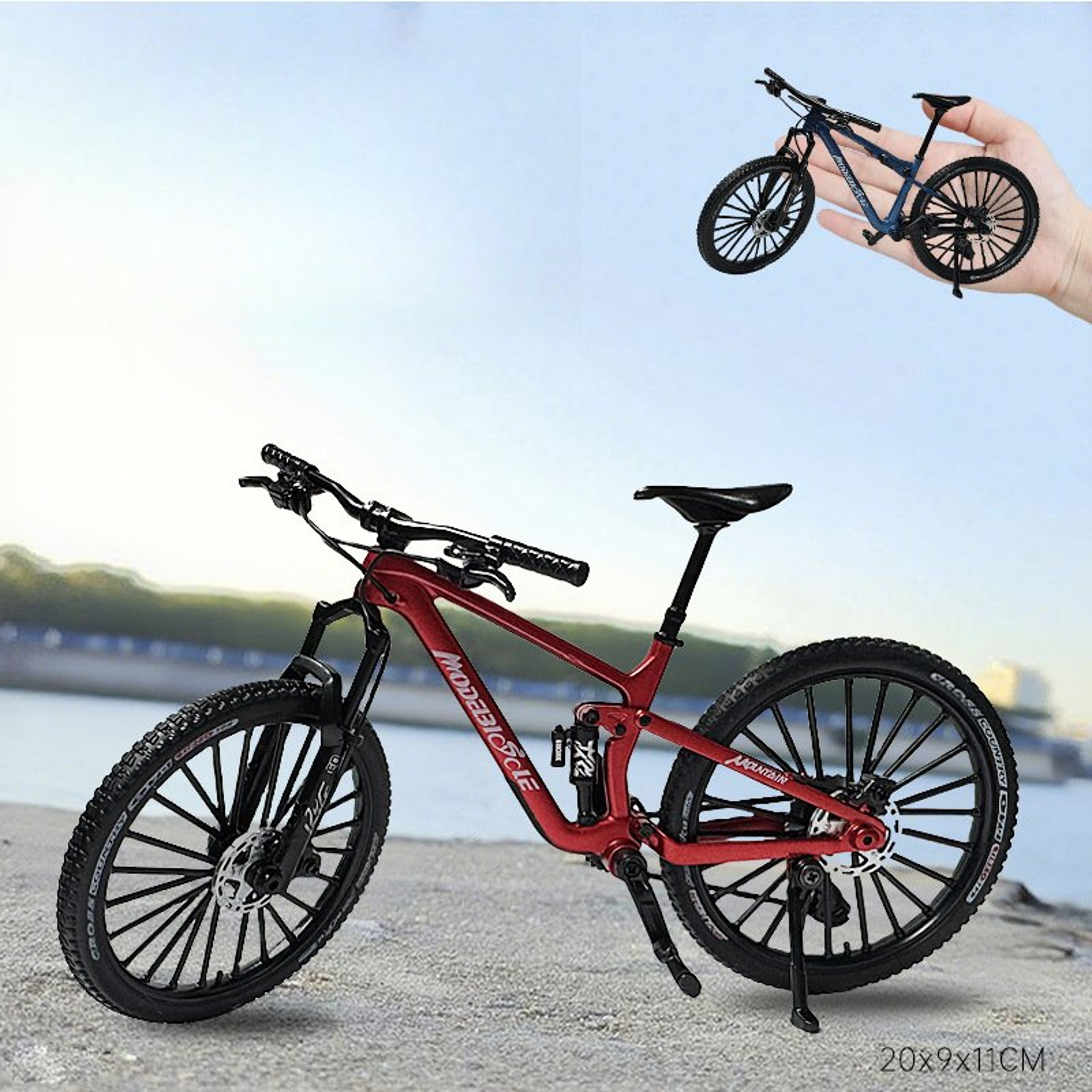 Alloy Mountain Bike Model With Working Gears And Dual Suspension 13