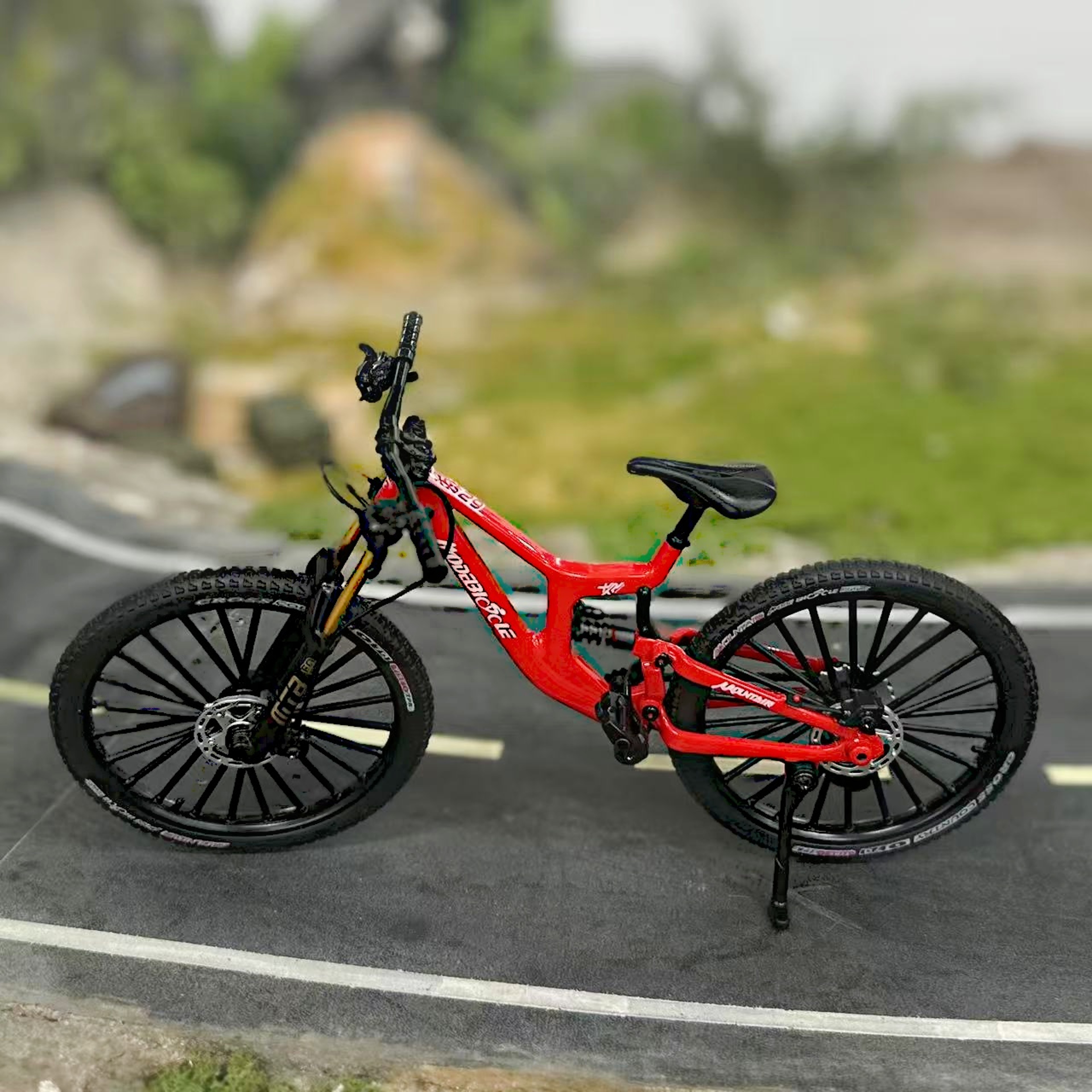 Alloy Mountain Bike Model With Working Gears And Dual Suspension 21
