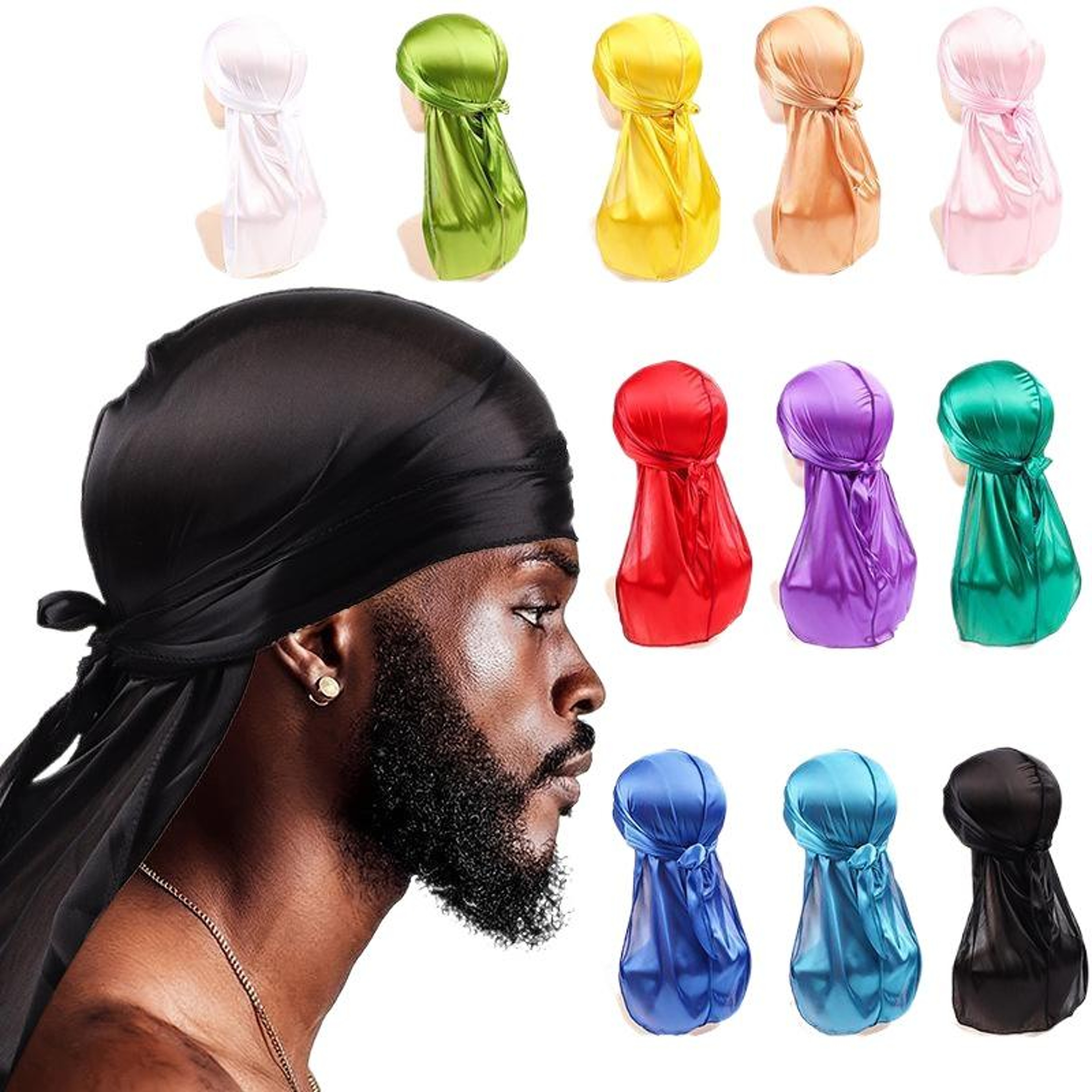 Silky Satin Durag With Extra Long Ties For 360 Waves Braids And Hair Protection 3