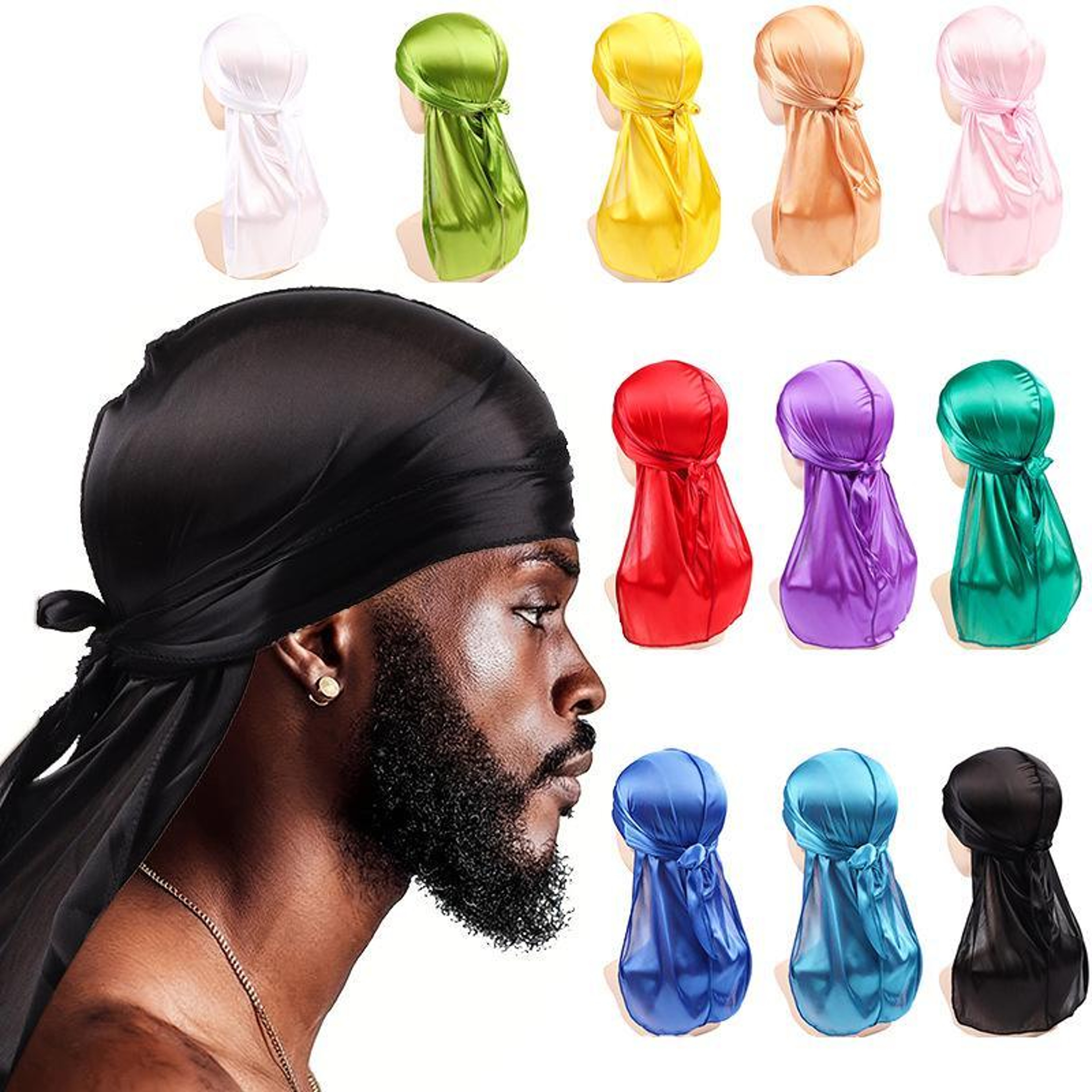 Silky Satin Durag With Extra Long Ties For 360 Waves Braids And Hair Protection 1
