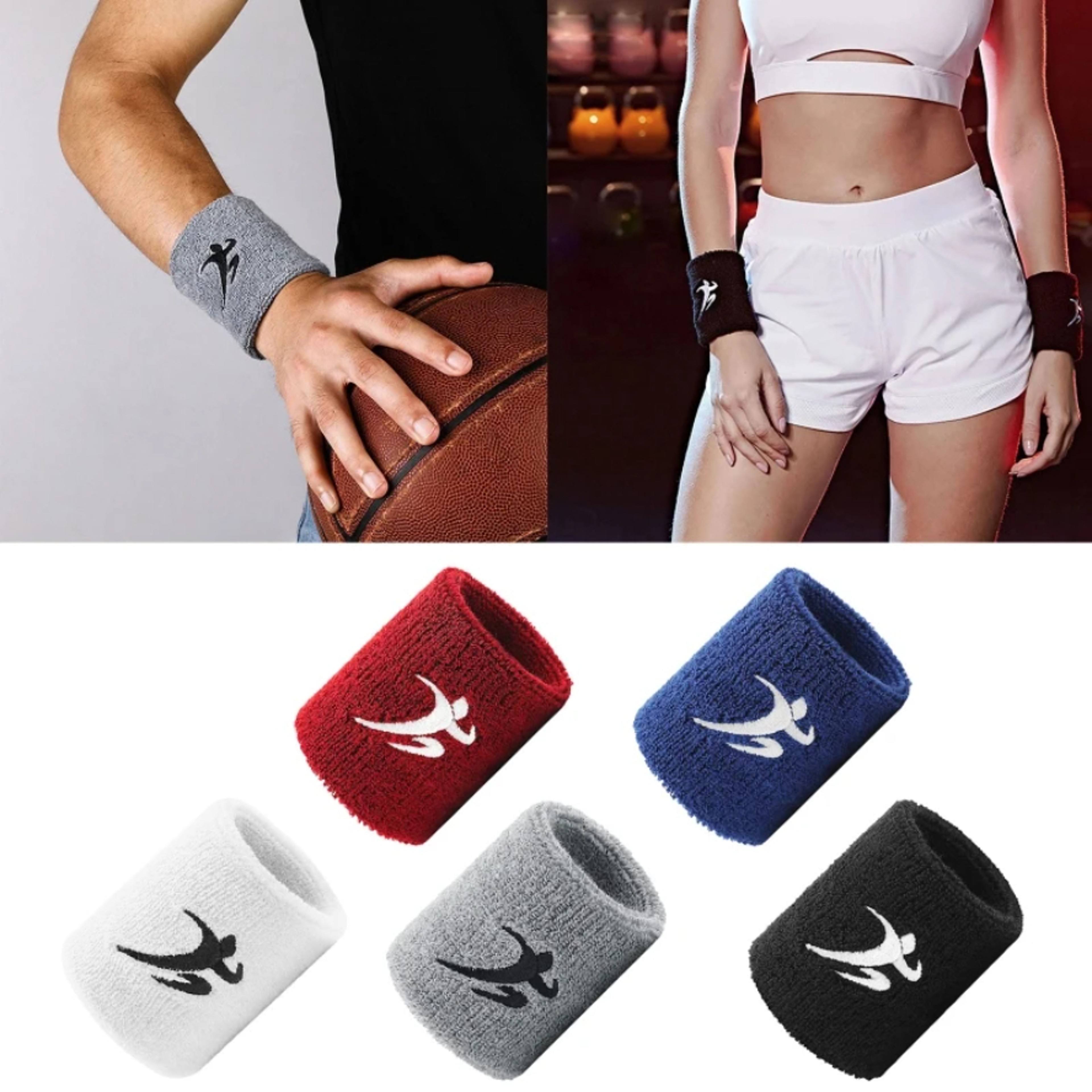 Soft Cotton Wrist Sweatbands For Gym Workouts And Sports 4