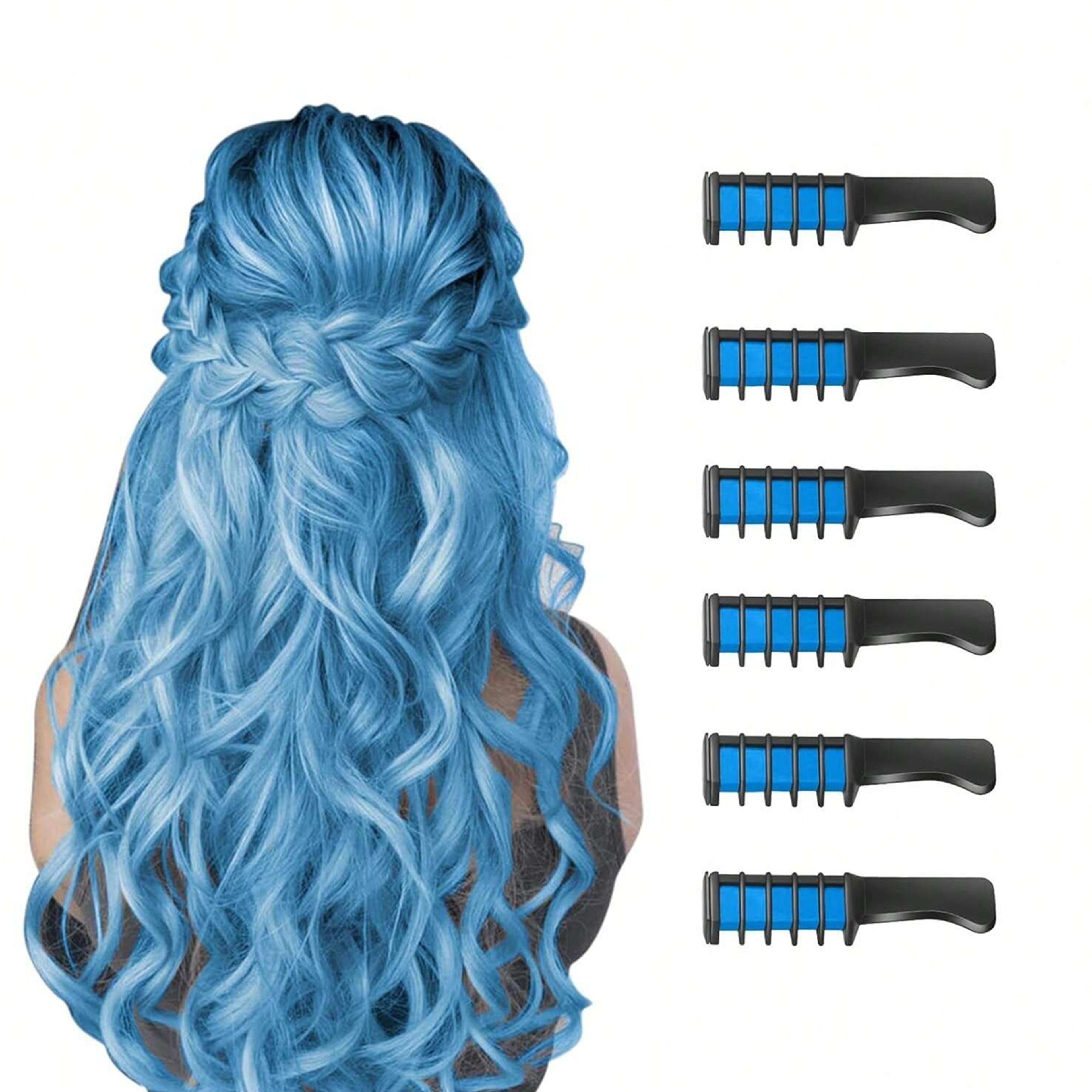 6Piece Temporary Hair Color Chalk Comb Set For Kids And DIY Styling 7