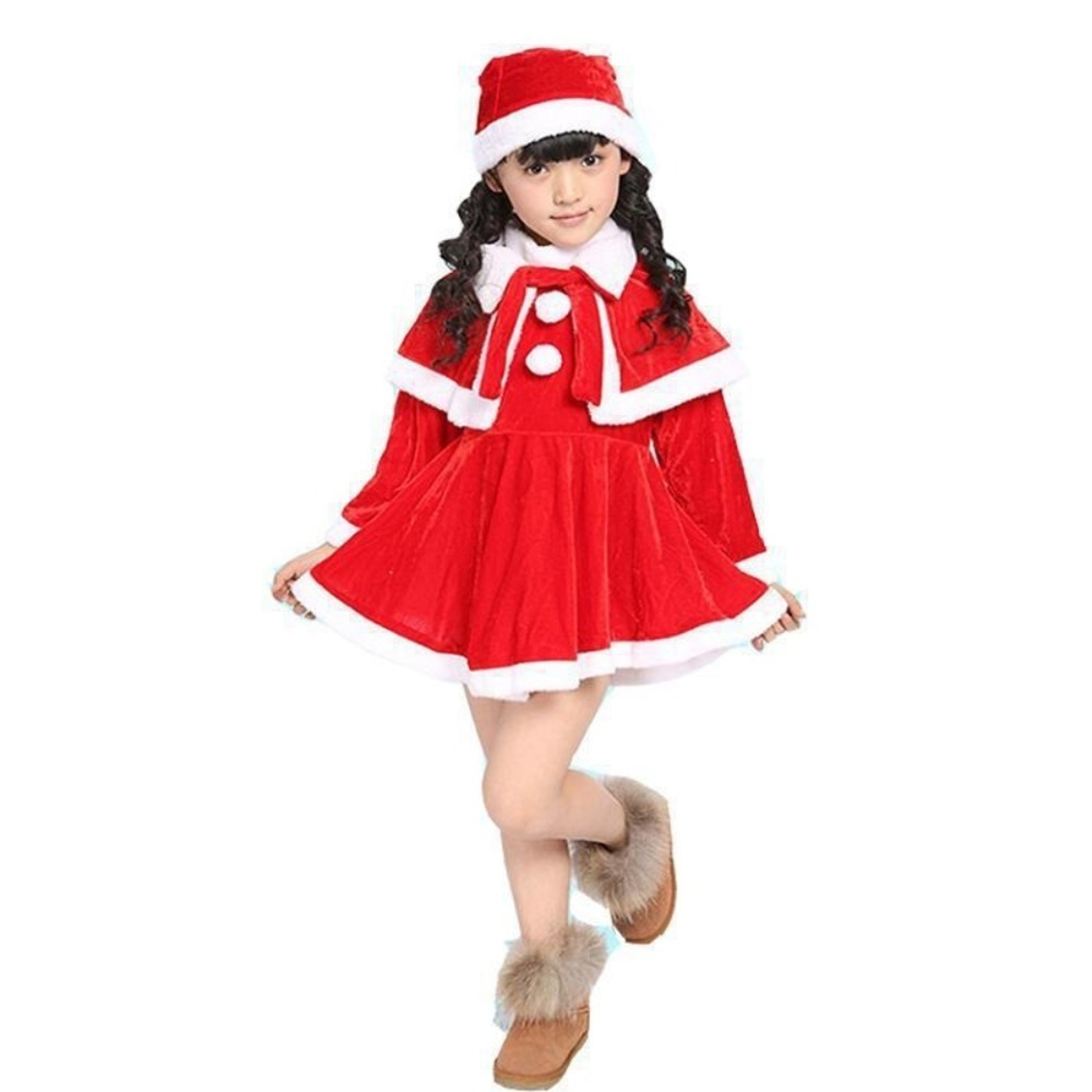 Kids Santa Claus Christmas Costume Set  Soft Plush Holiday Outfit For Boys And Girls 0