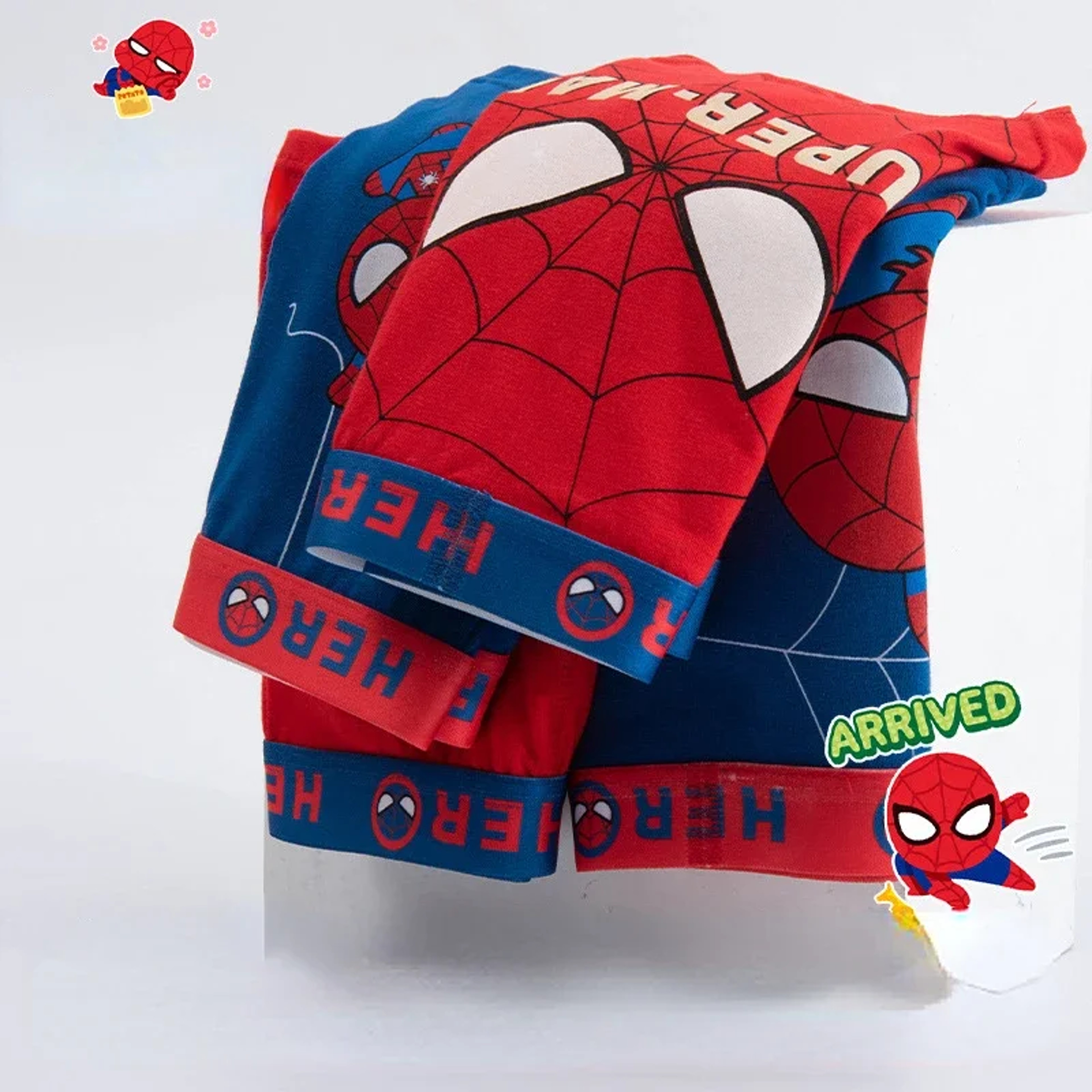 4Piece Cartoon Superhero Cotton Underwear Set With Avengers Prints 3