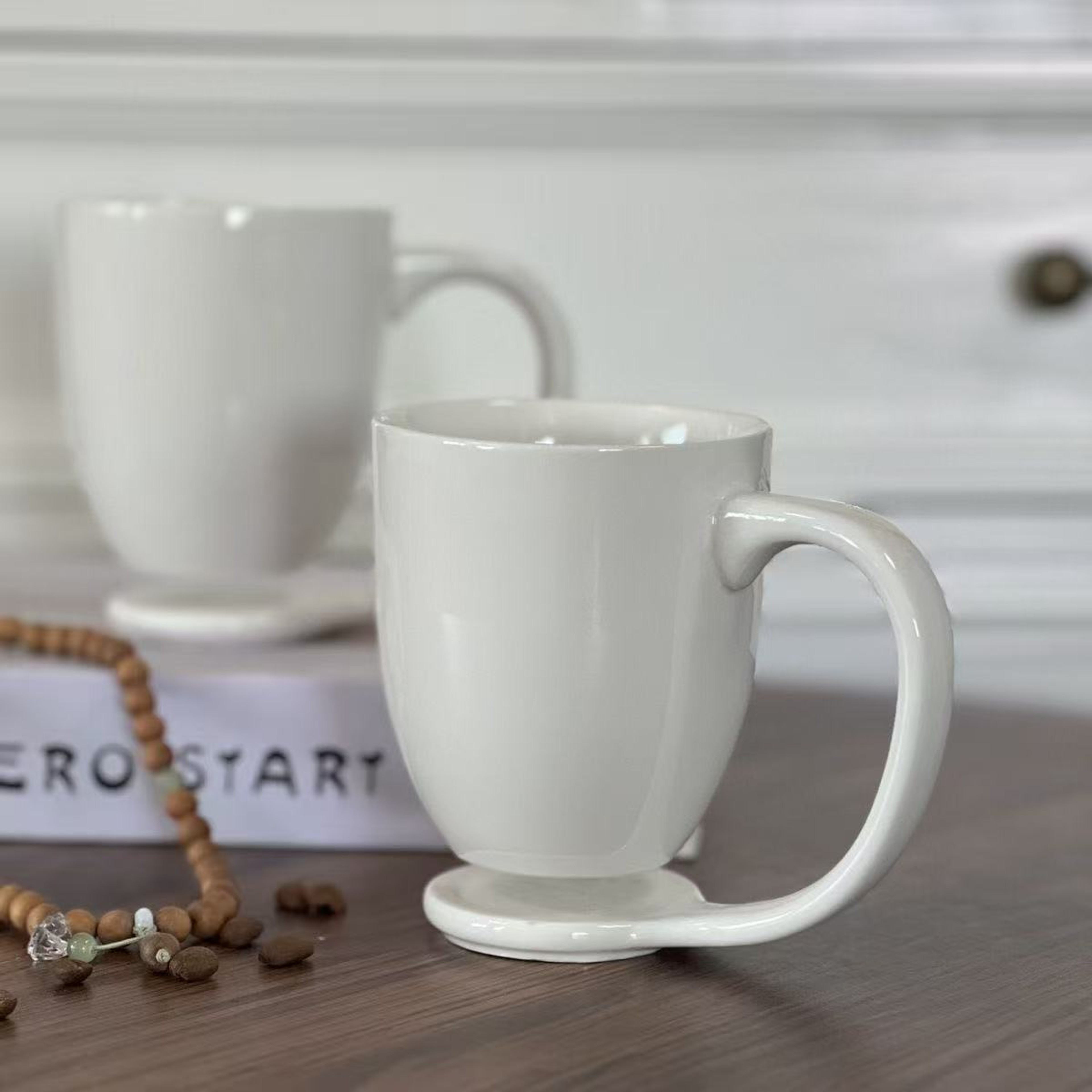 Large Capacity Ceramic Coffee Mug with Minimalist Design and Single Handle – view 5