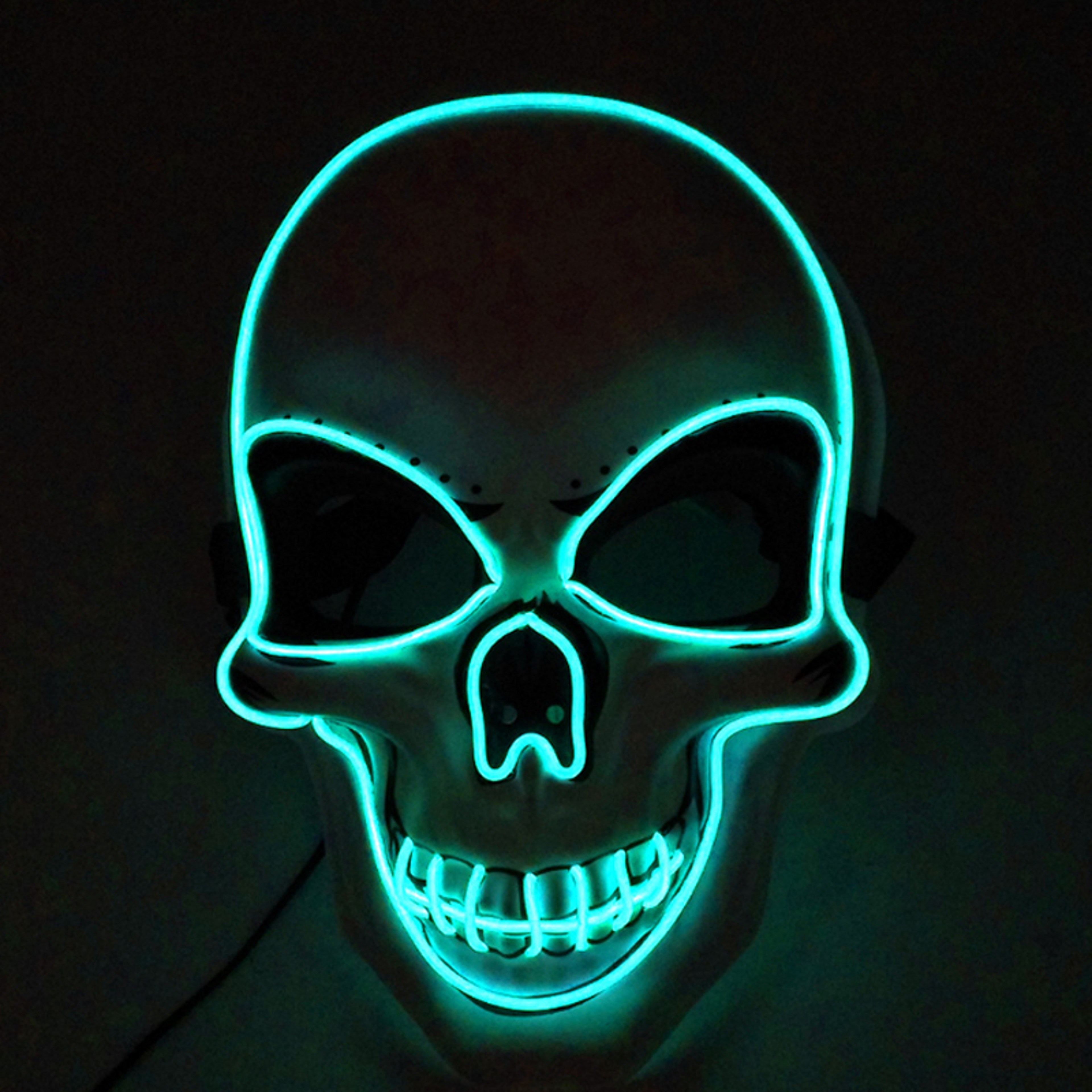Light Up Halloween Skeleton Mask And LED Gloves Costume Accessories 0