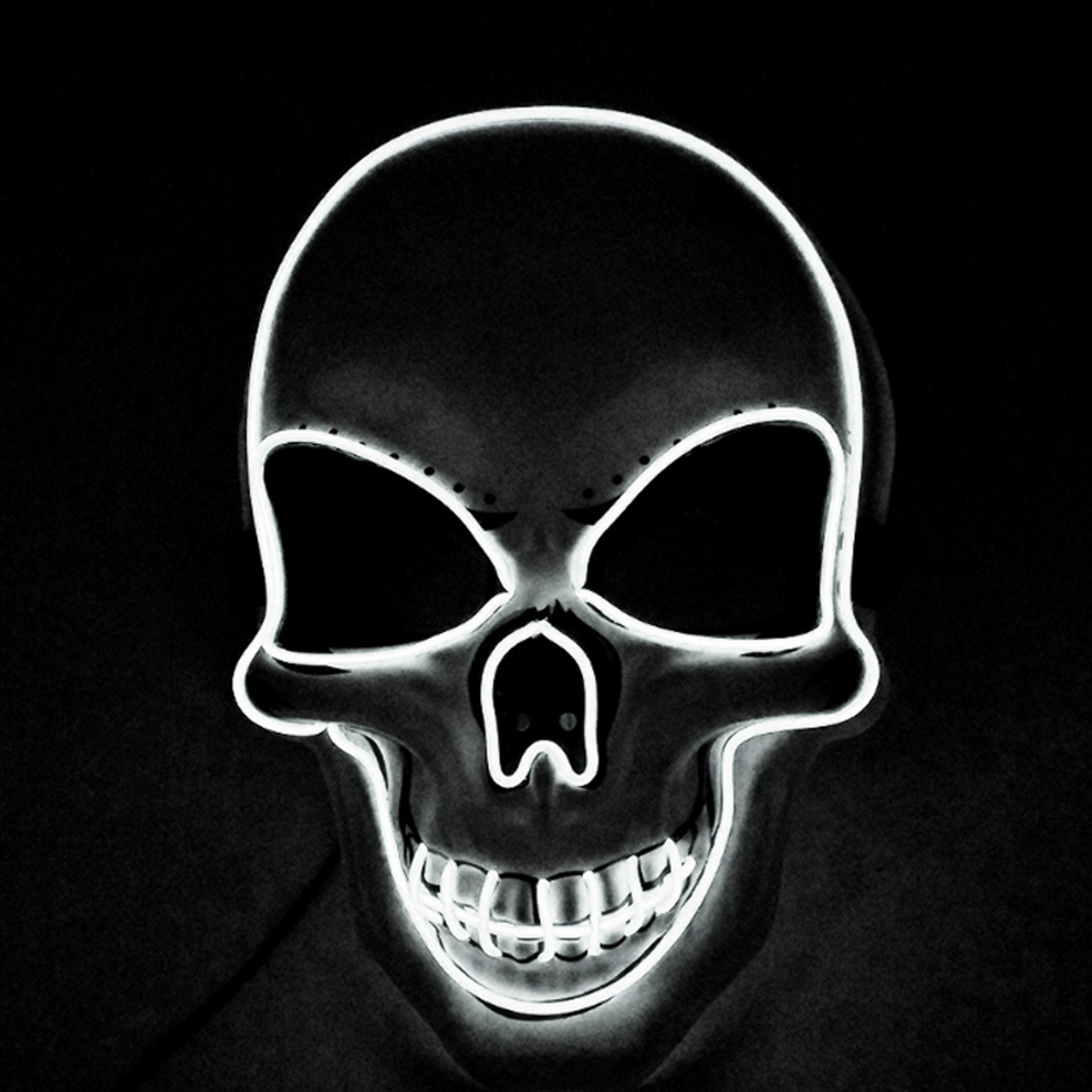 Light Up Halloween Skeleton Mask And LED Gloves Costume Accessories 11