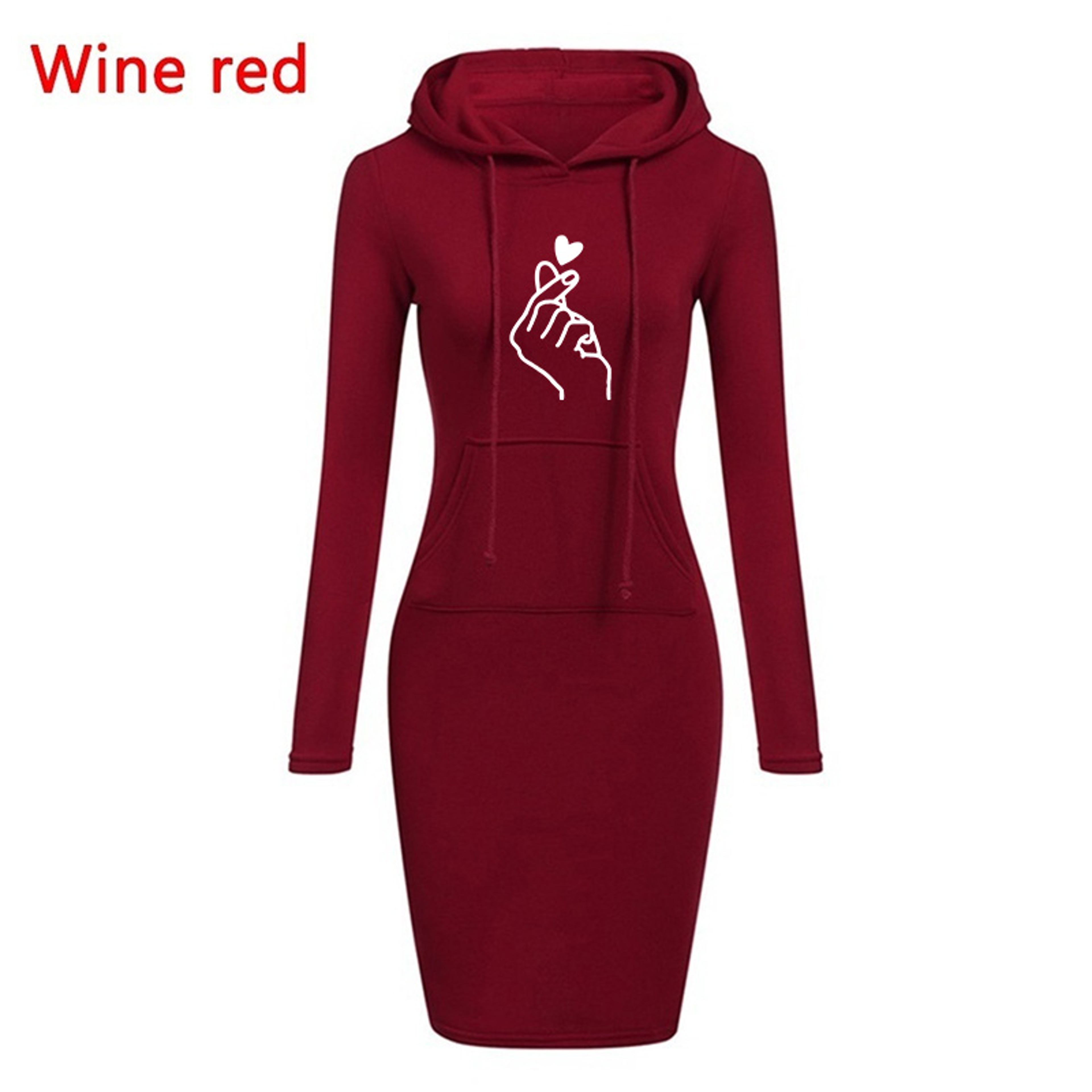 Womens Hooded Sweatshirt Dress With Pockets  Slim Fit KneeLength Casual Dress 6