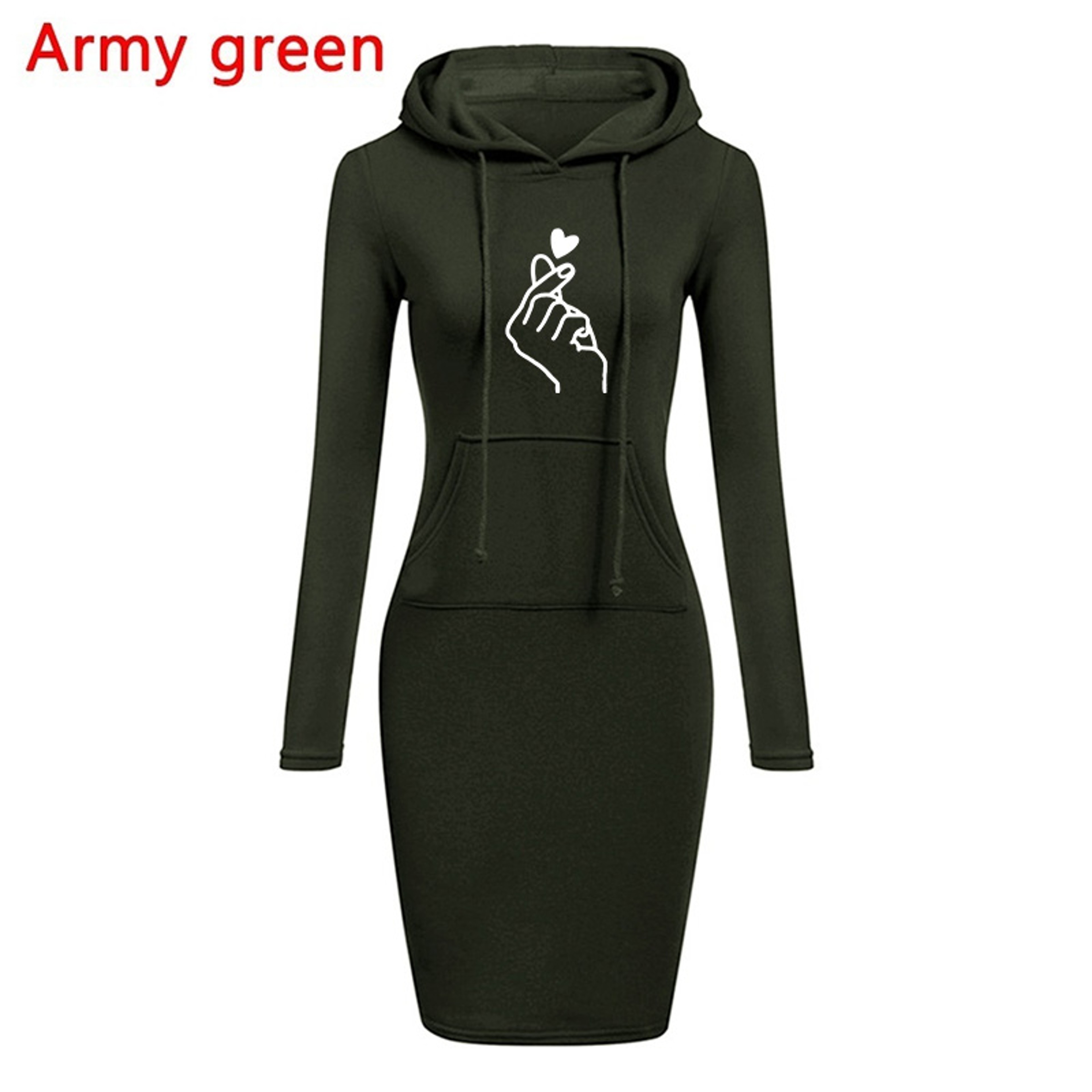 Womens Hooded Sweatshirt Dress With Pockets  Slim Fit KneeLength Casual Dress 7