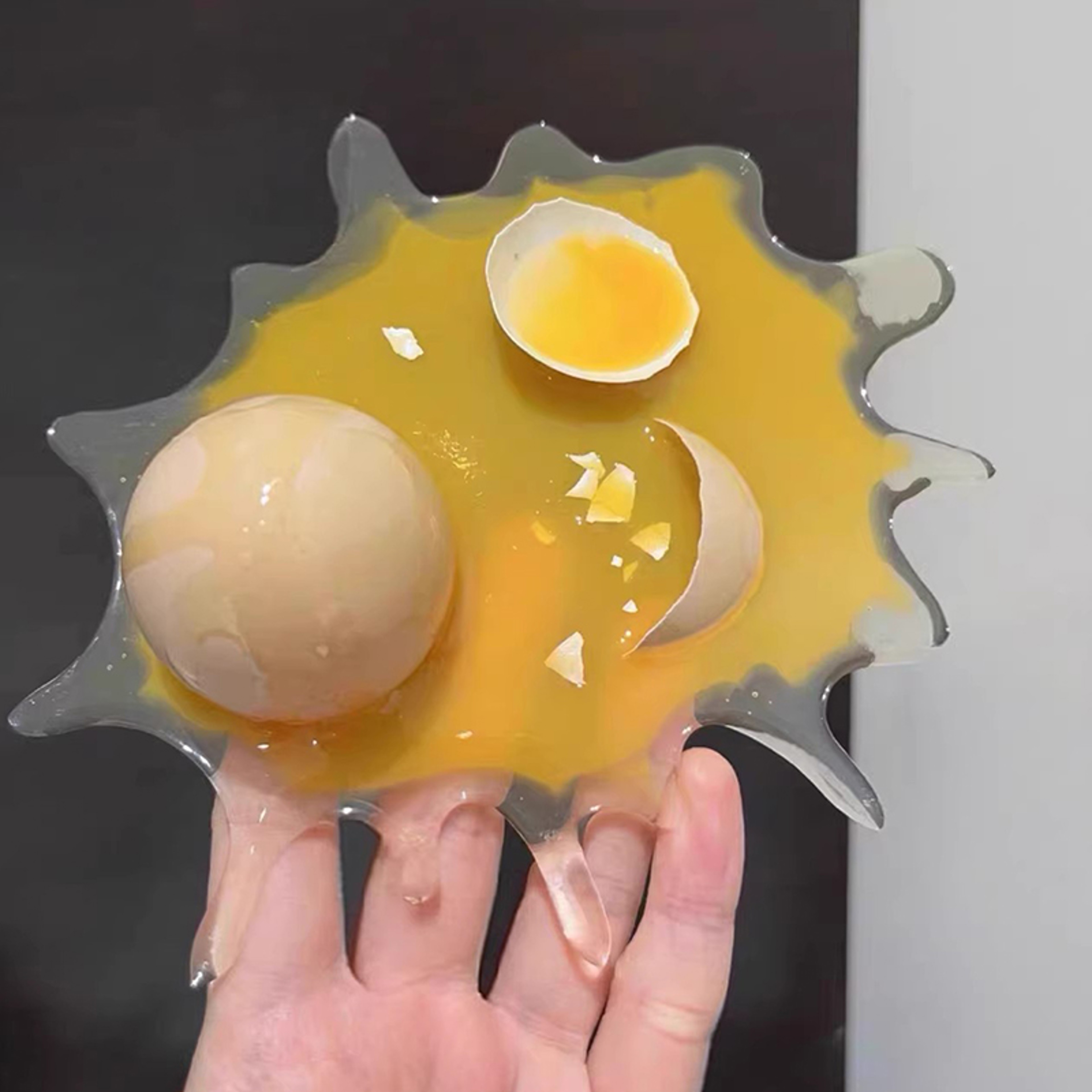 Funny Crushed Egg Phone Holder Silicone Desk Stand and Novelty Decoration – view 4