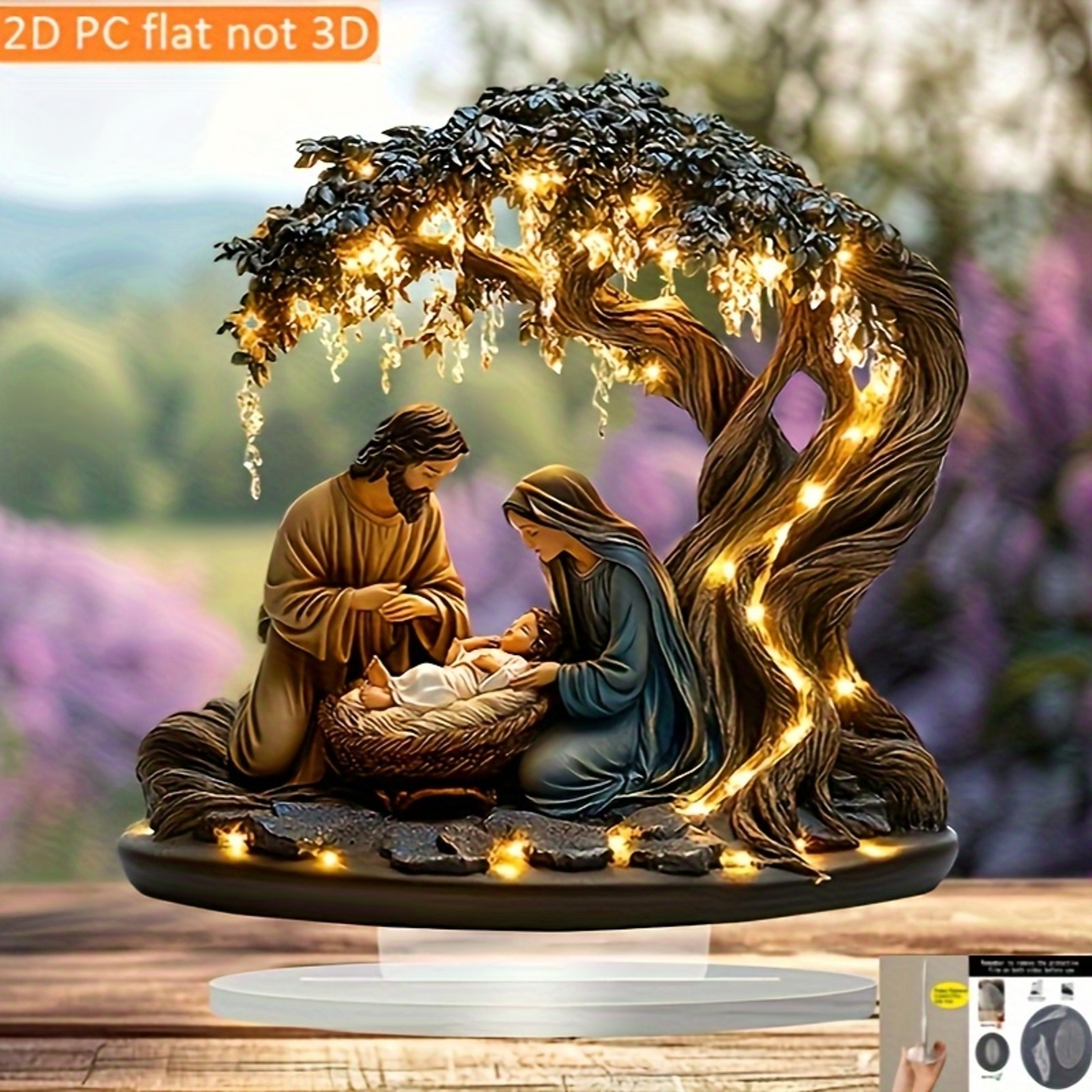 Retro Acrylic Nativity Scene Decoration with Virgin Mary for Christian Home Decor – view 4
