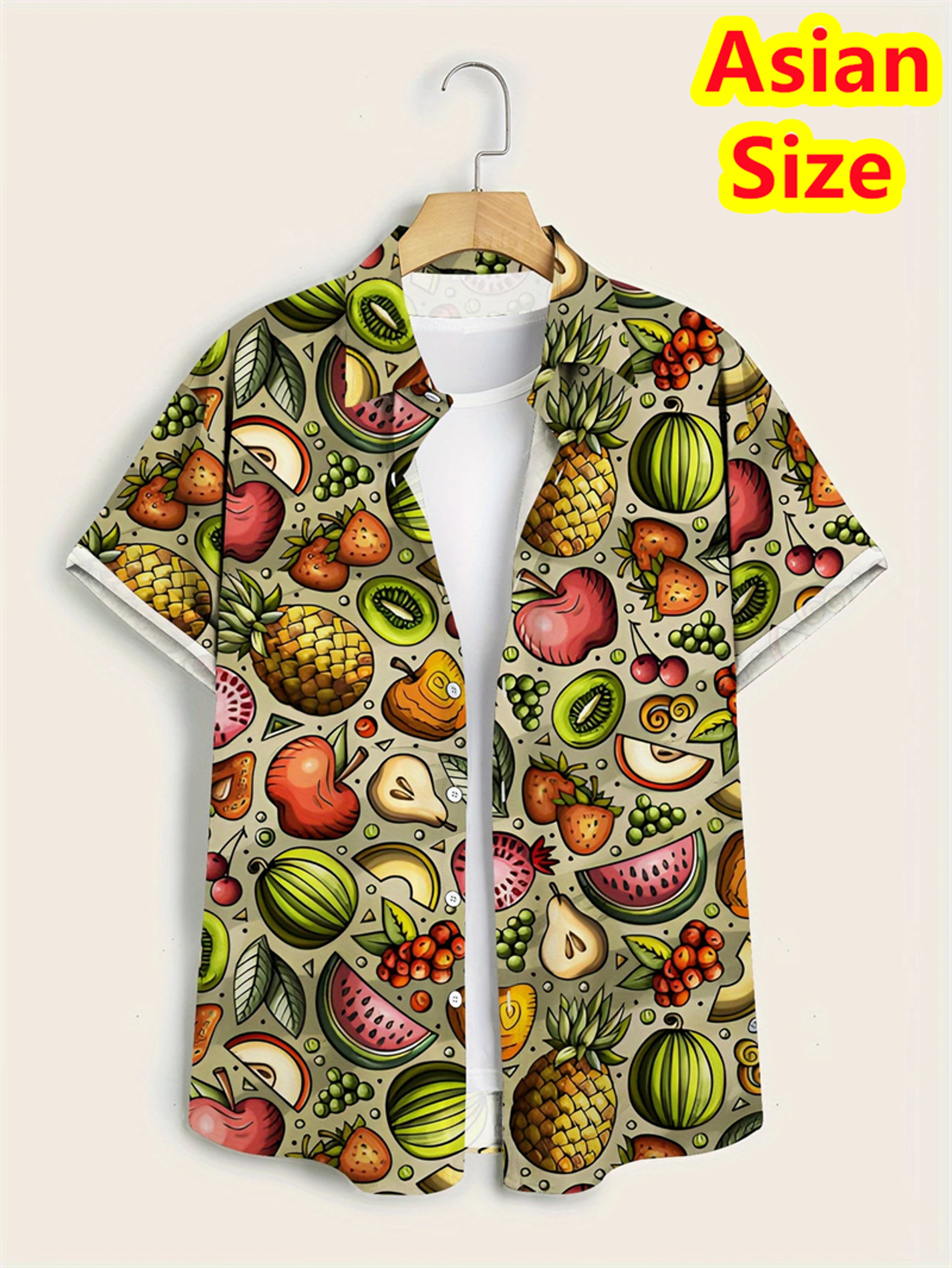 Mens Hawaiian Shirt With 3D Banana And Pineapple Print Short Sleeves 10