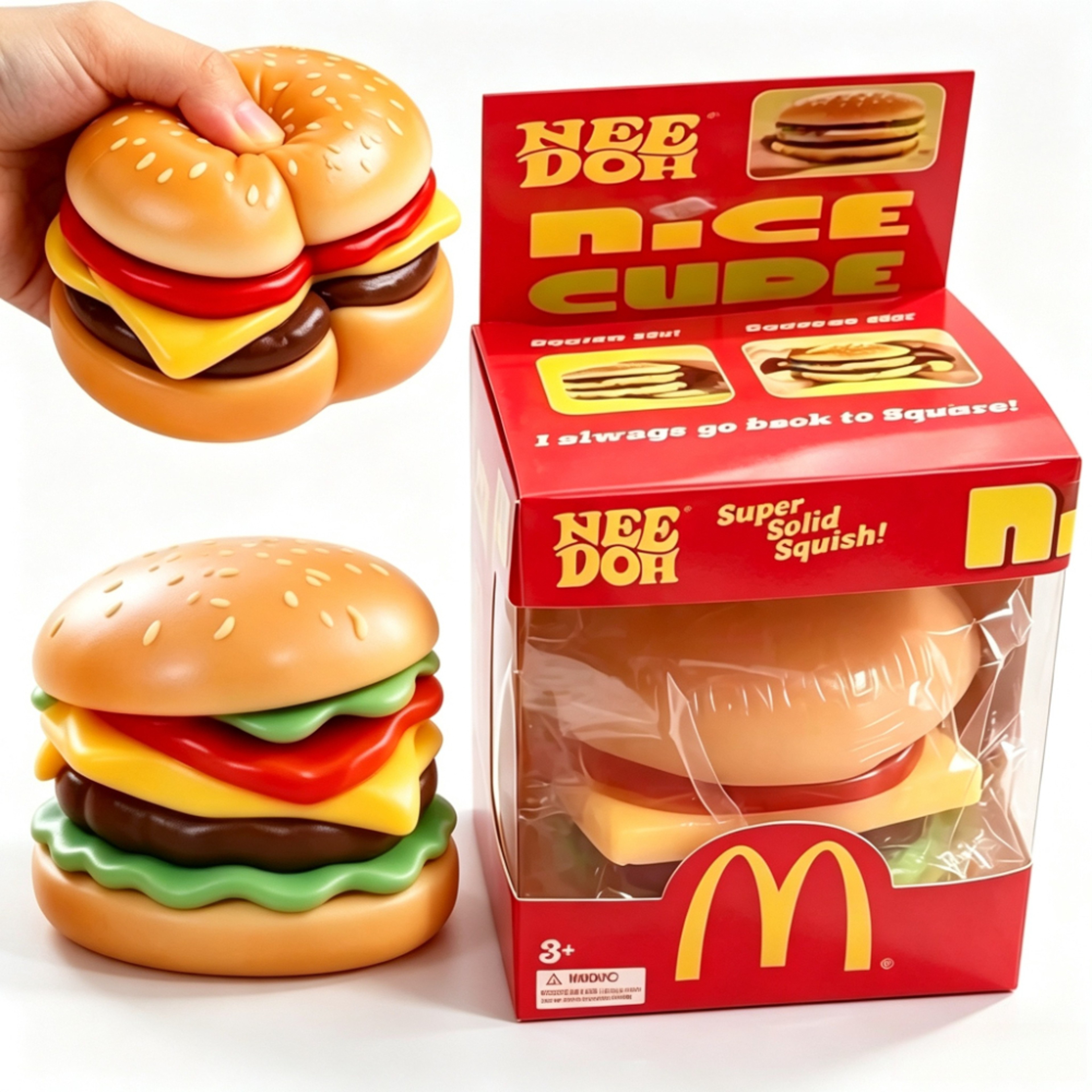 Burger Squishy Fidget Toy with Slow Rebound Sensory Squeeze Design – view 1