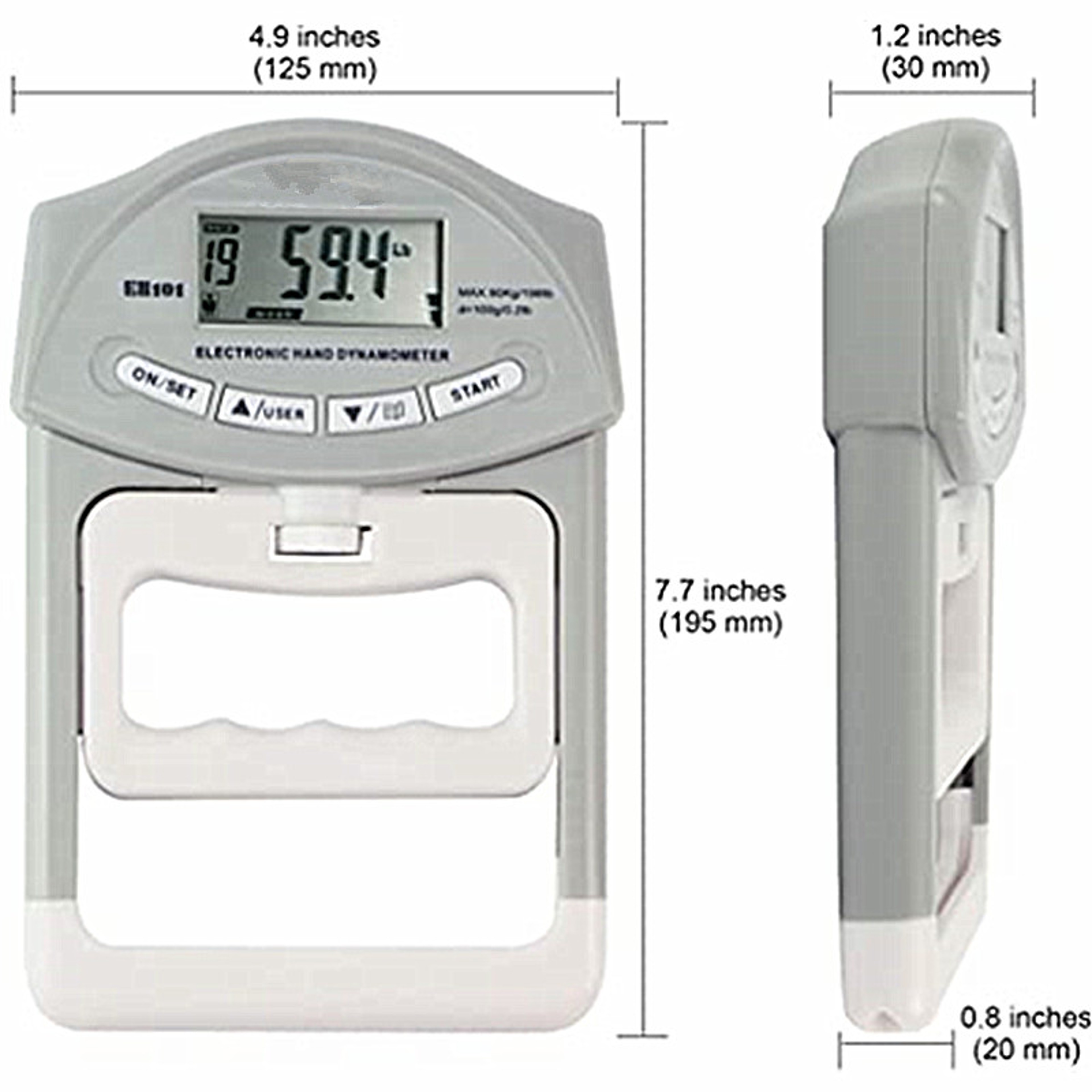 Digital Hand Dynamometer Grip Strength Meter With LCD Display 198 Lb Capacity 2