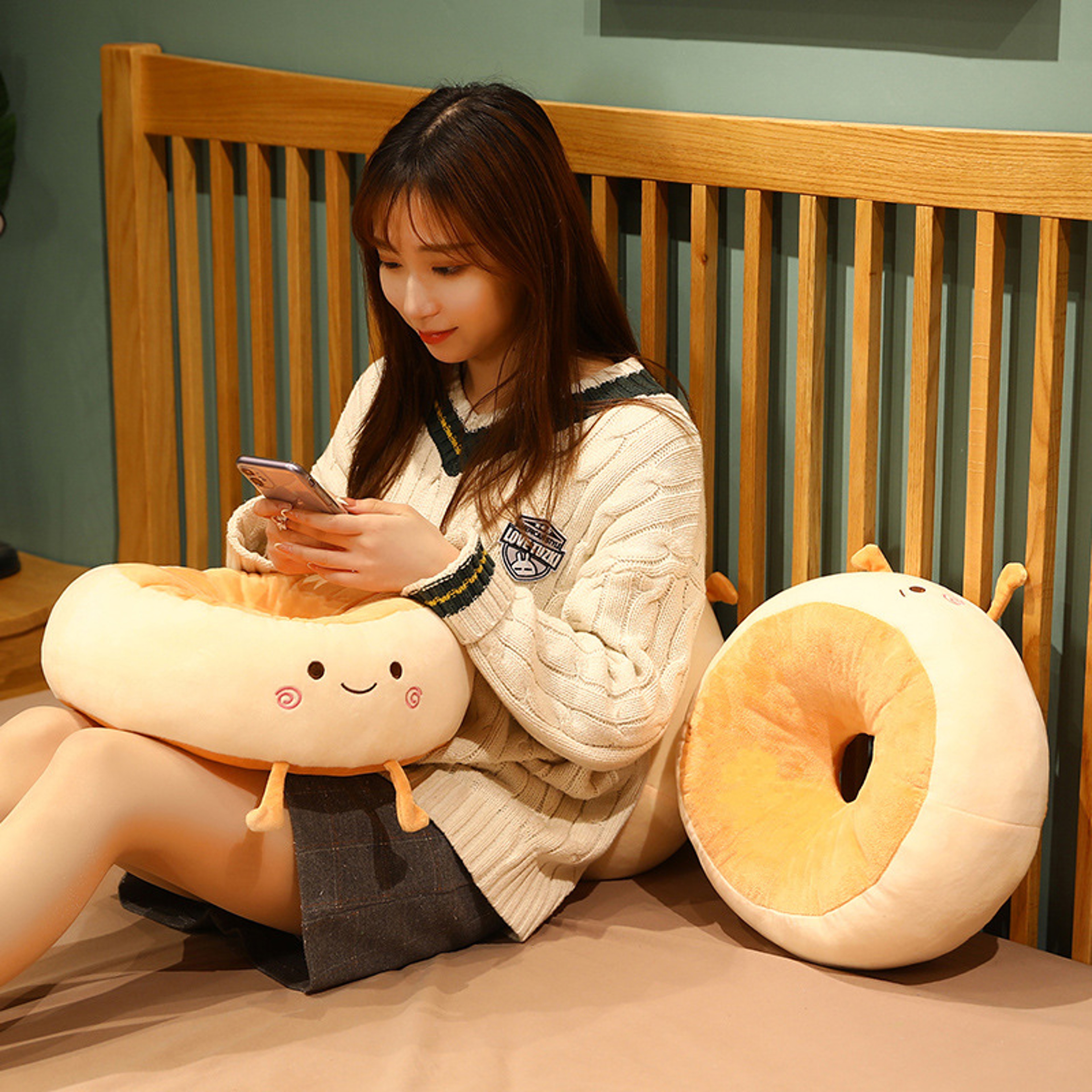 Bread Shaped Seat Cushion With Memory Foam For Chair And Back Support 2