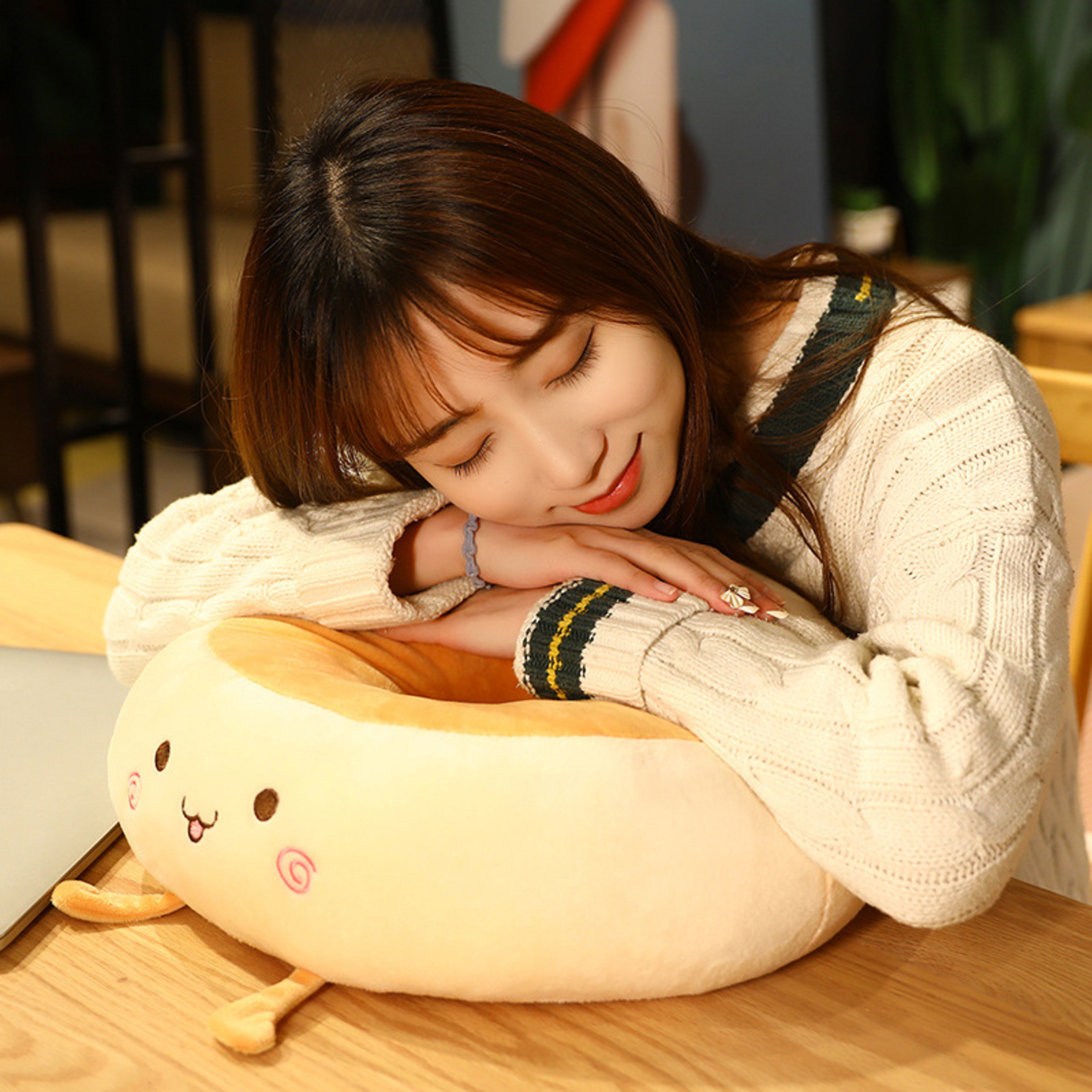 Bread Shaped Seat Cushion With Memory Foam For Chair And Back Support 6