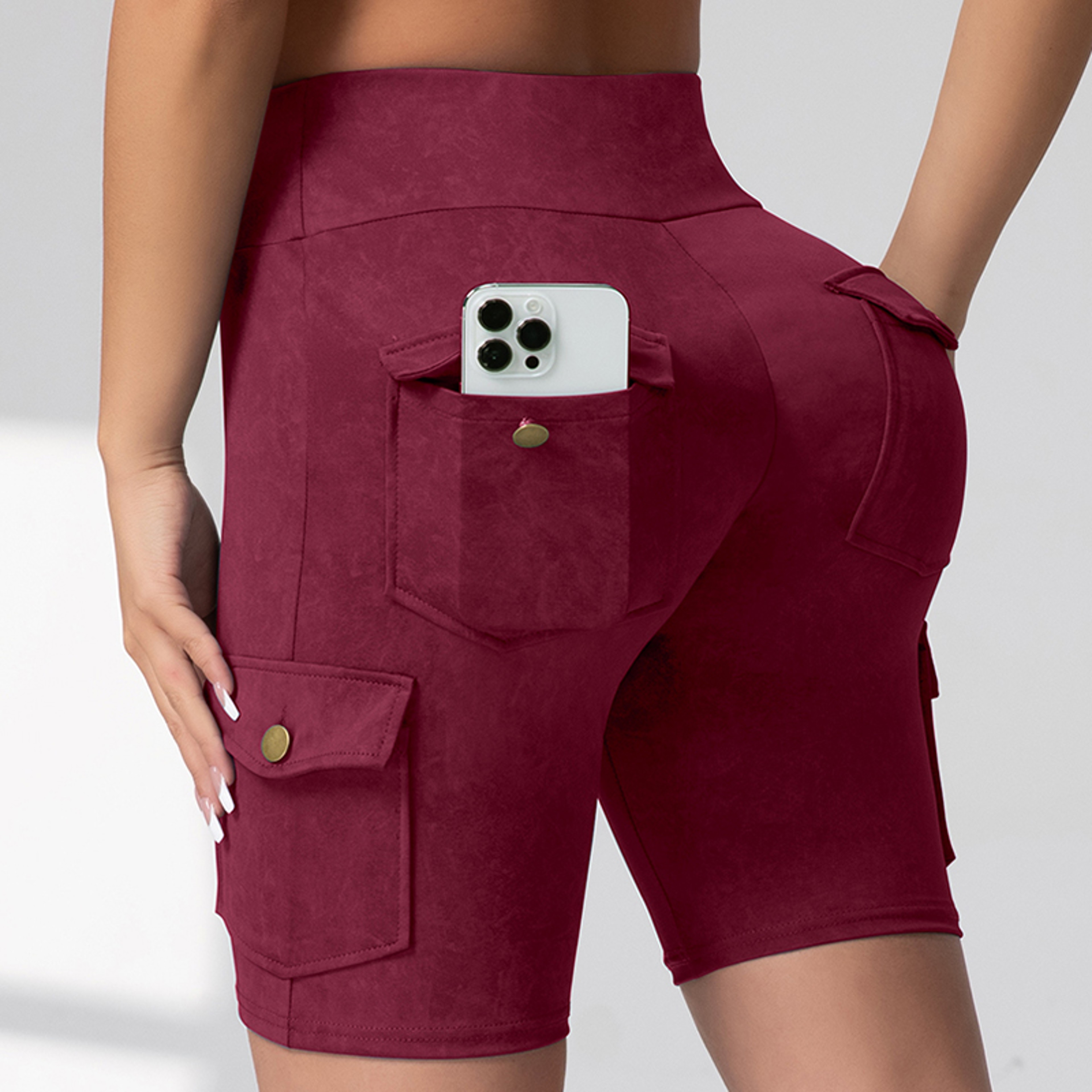 Womens HighStretch ButtLifting Leggings With Washed Print And Pockets 10