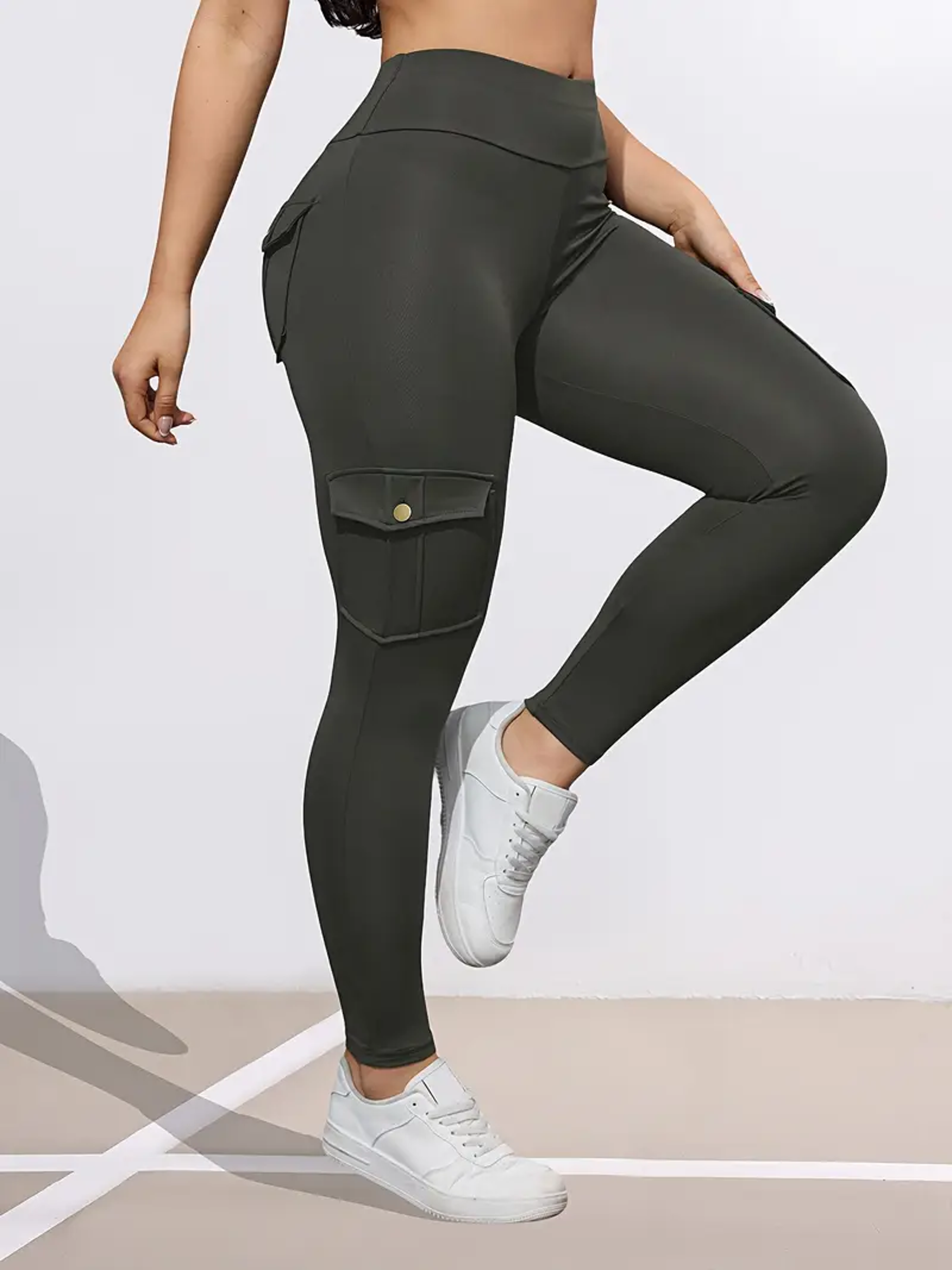 Womens HighStretch ButtLifting Leggings With Washed Print And Pockets 13