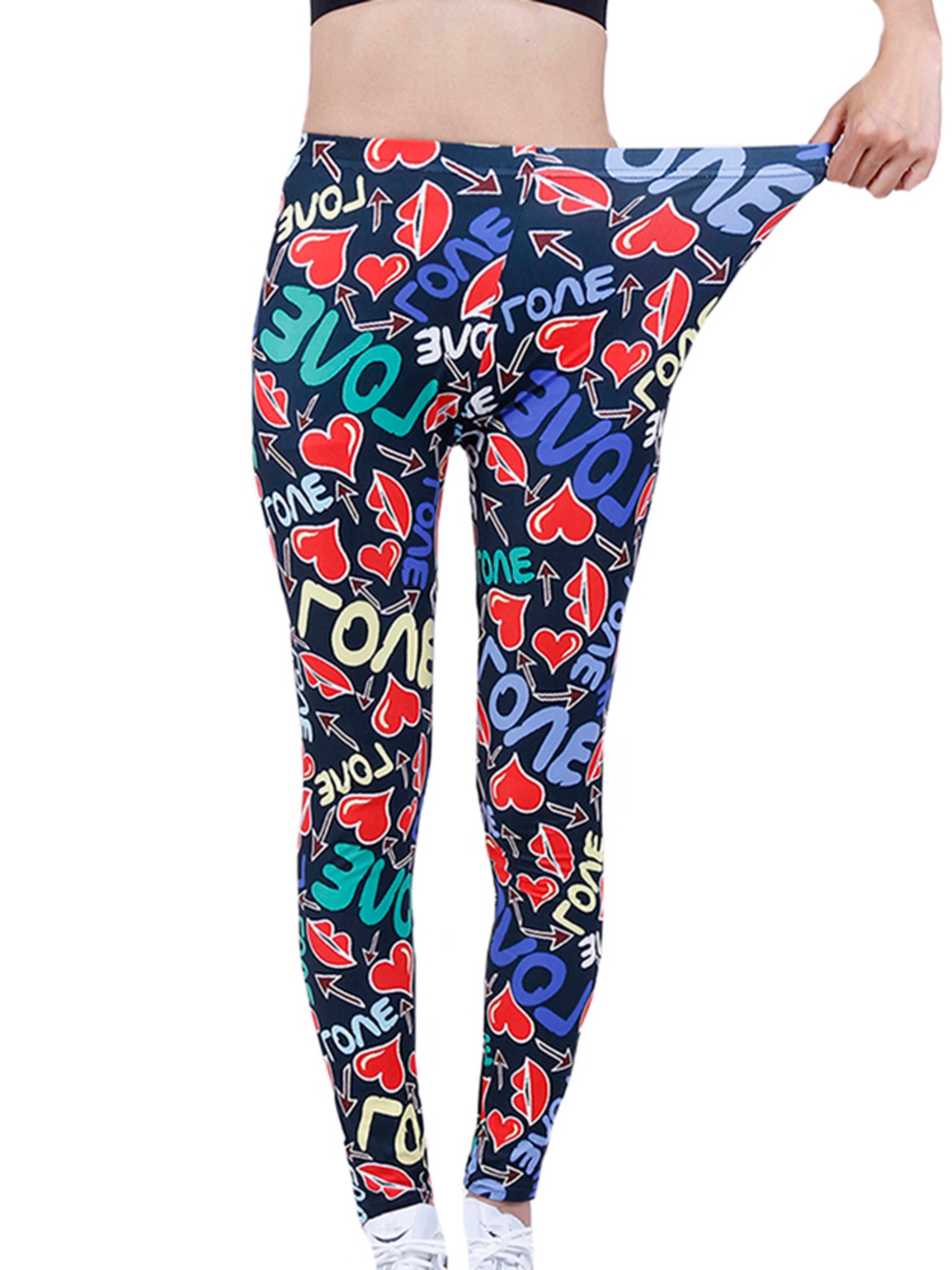 Womens Floral Print Leggings With MidRise Waist And Stretch Fabric 14