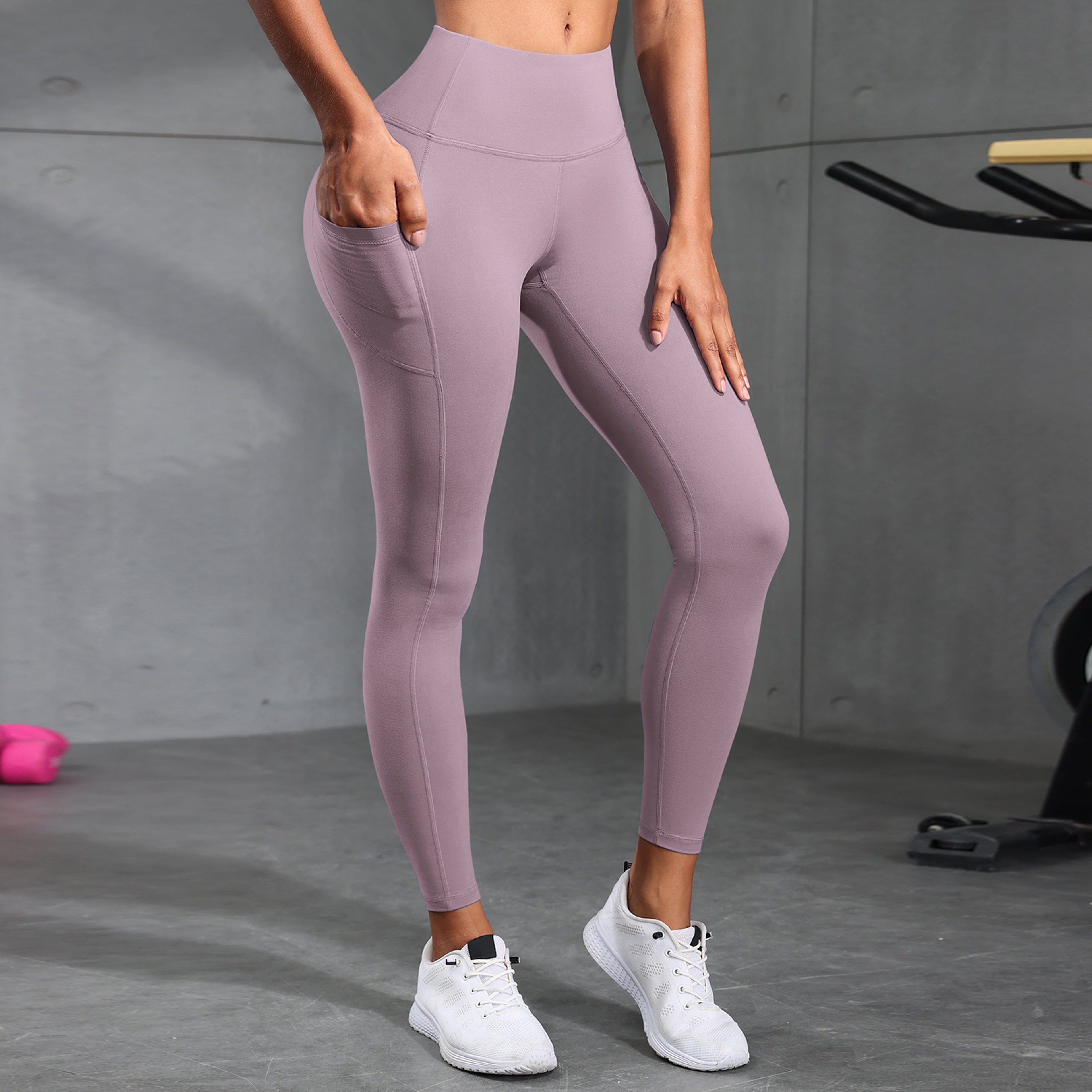 Womens High Waisted Yoga Leggings With Side Pockets And Booty Lifting Fit 2