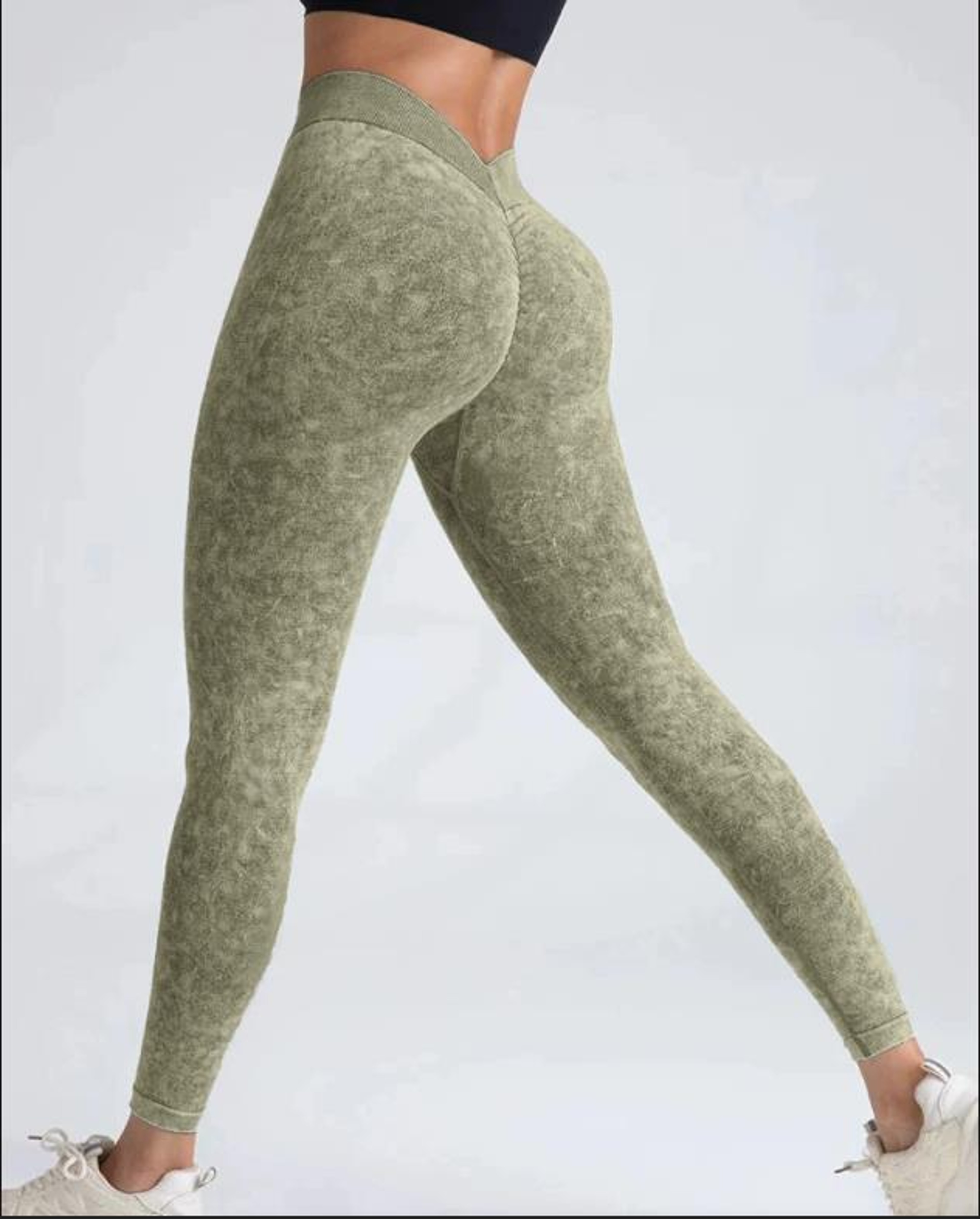 Womens Seamless High Waist VBack Booty Lifting Yoga Leggings 9