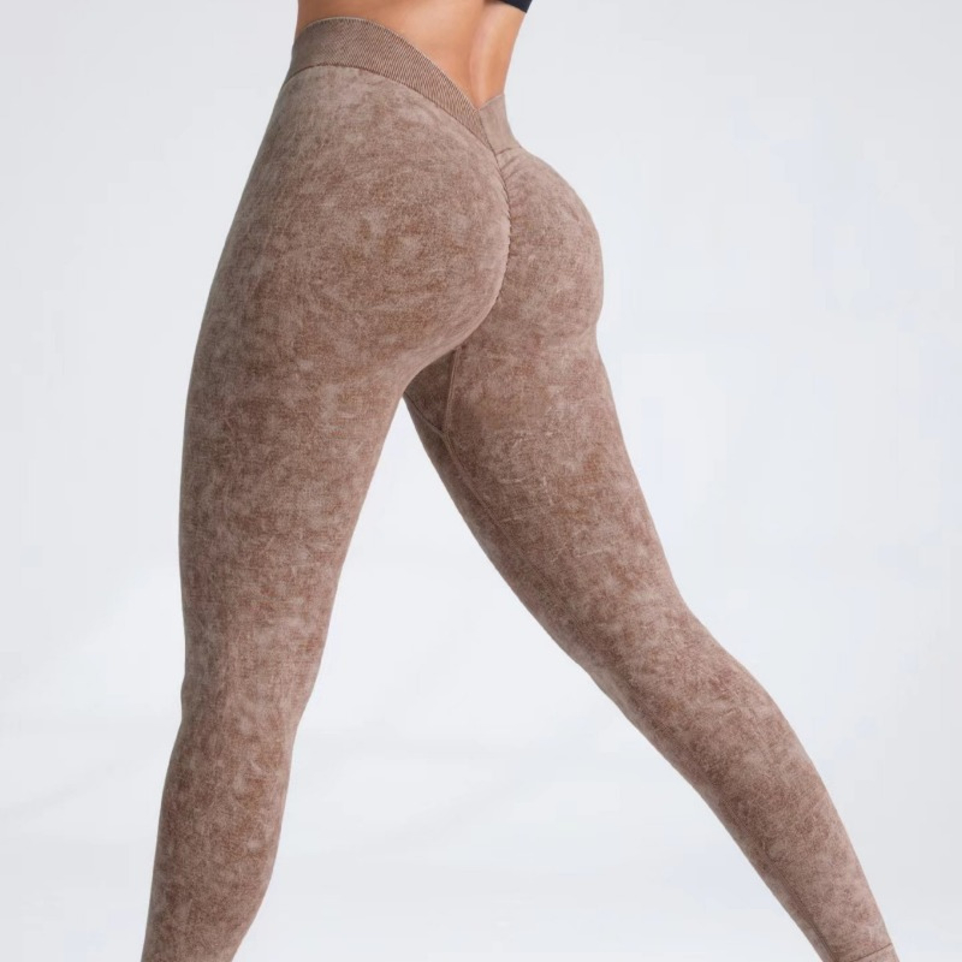 Womens Seamless High Waist VBack Booty Lifting Yoga Leggings 0