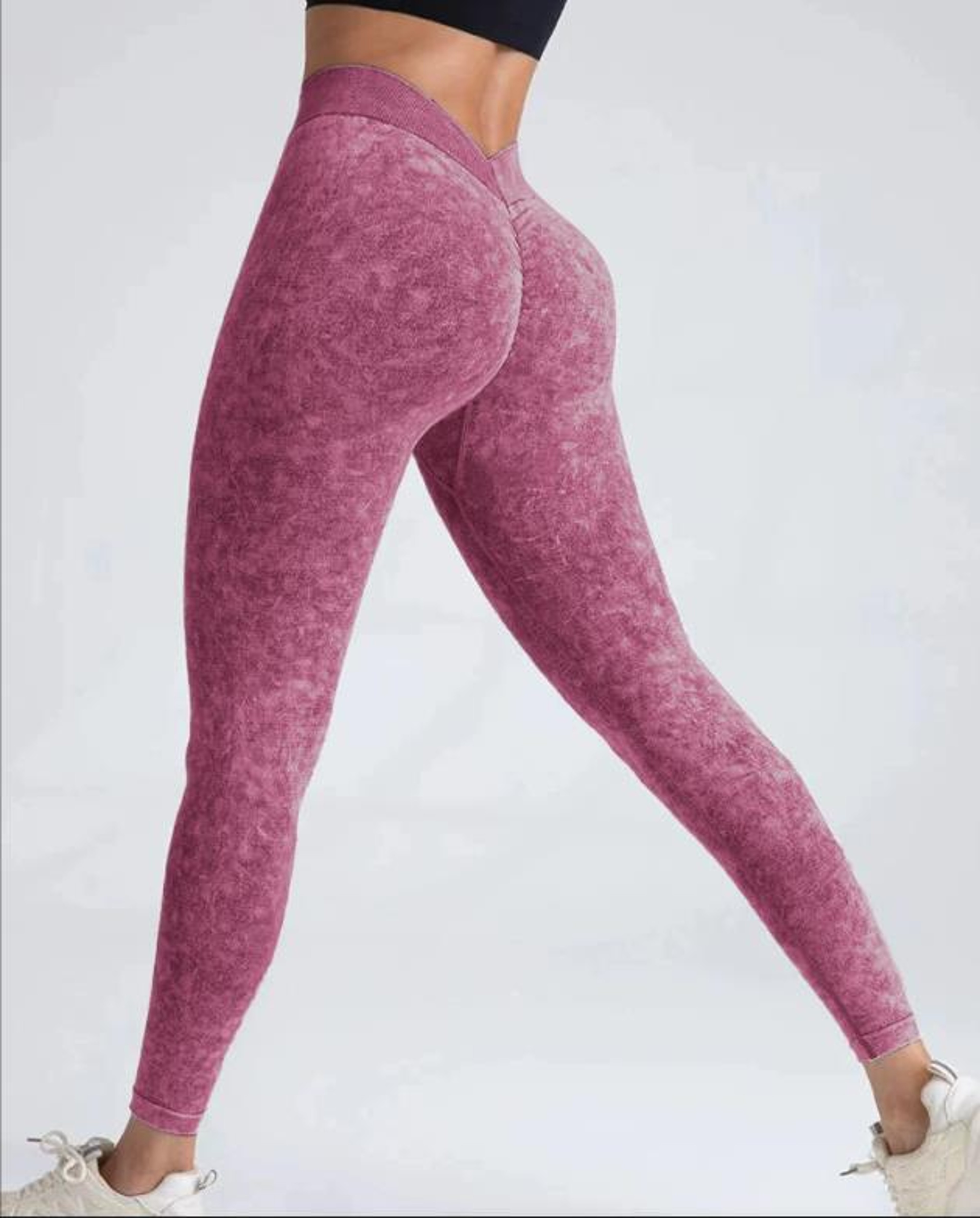 Womens Seamless High Waist VBack Booty Lifting Yoga Leggings 12