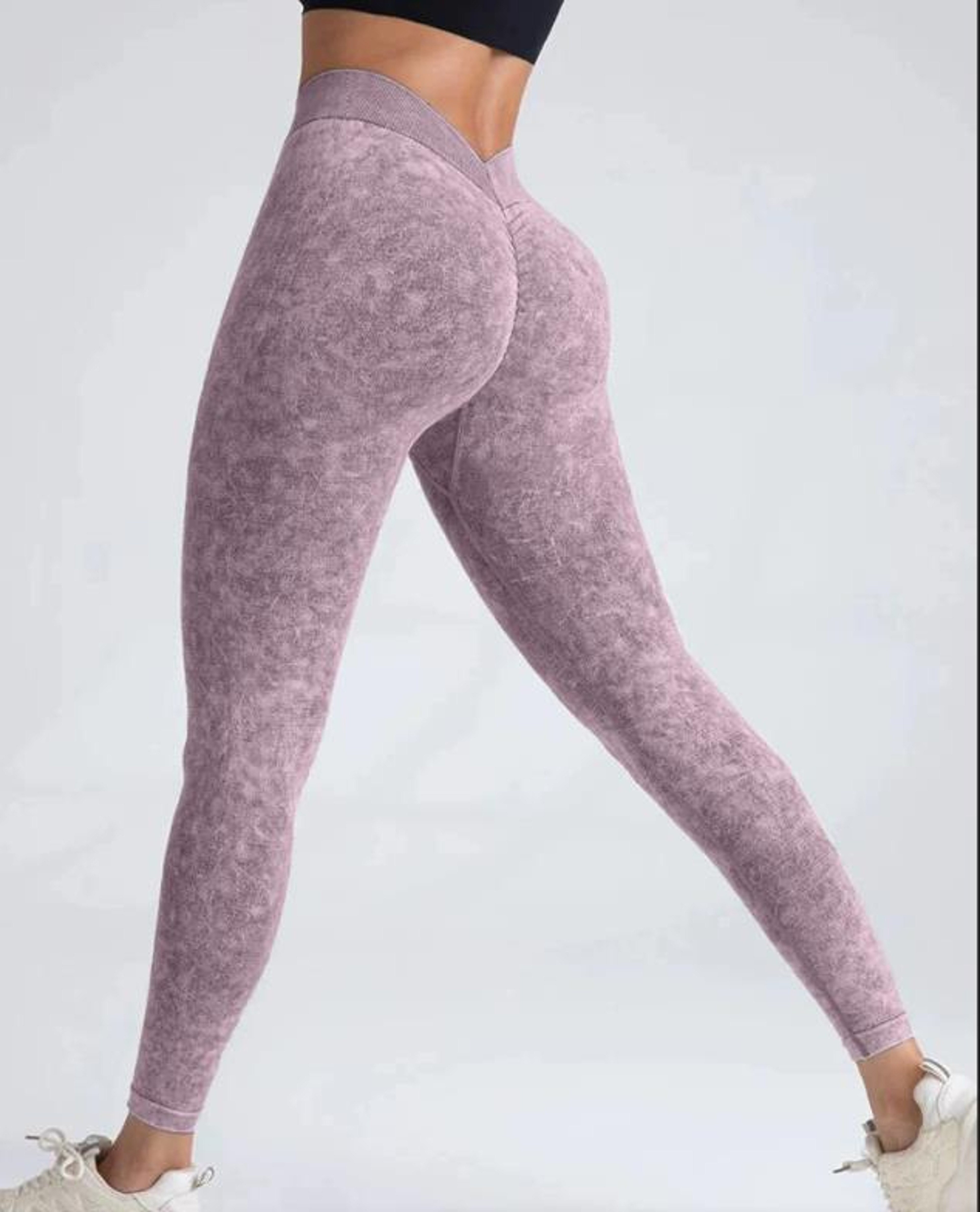Womens Seamless High Waist VBack Booty Lifting Yoga Leggings 13