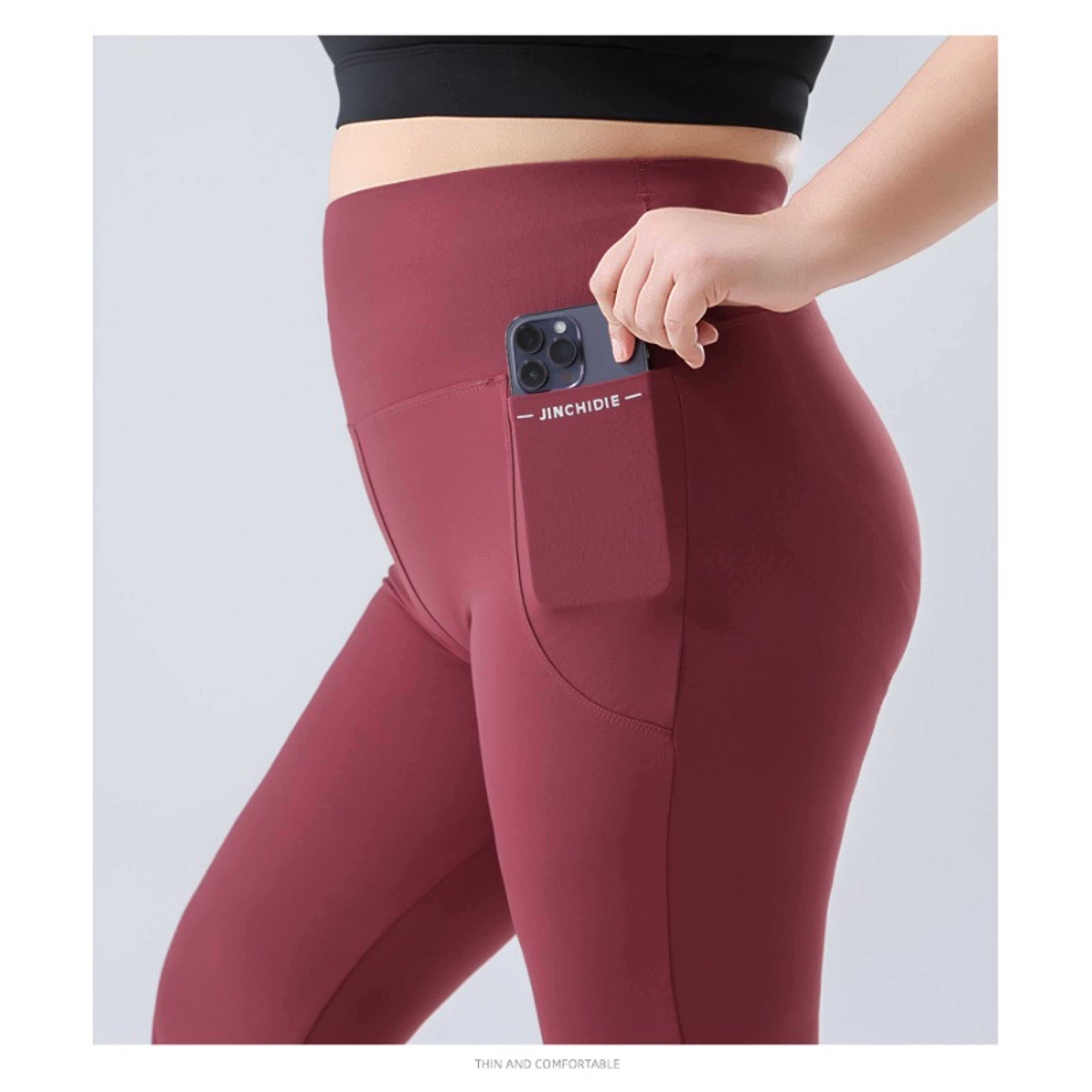 Plus Size High Waisted Flared Yoga Leggings With Side Pockets 4