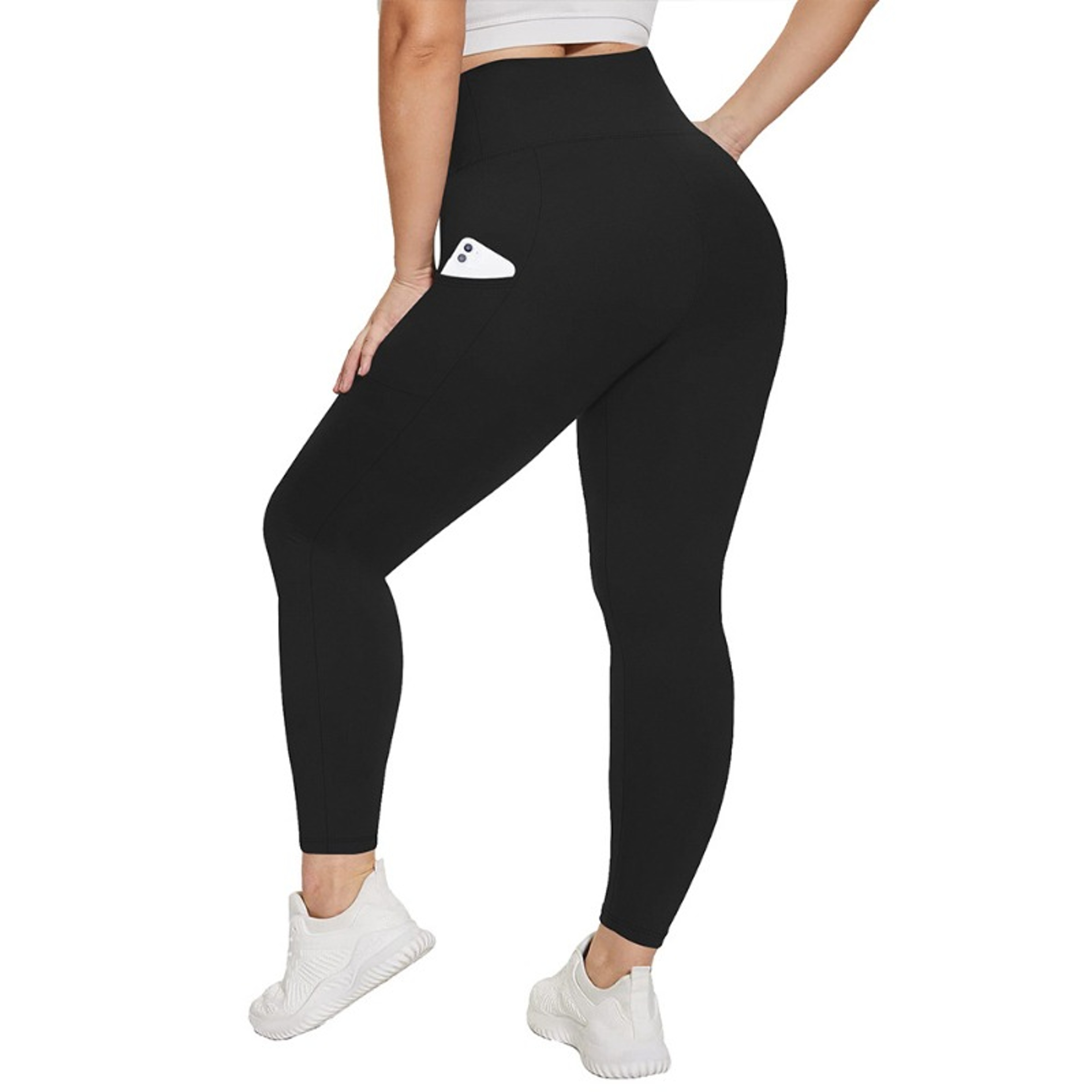 Womens Plus Size HighWaisted Yoga Leggings With Pockets And ButtLifting Design 0