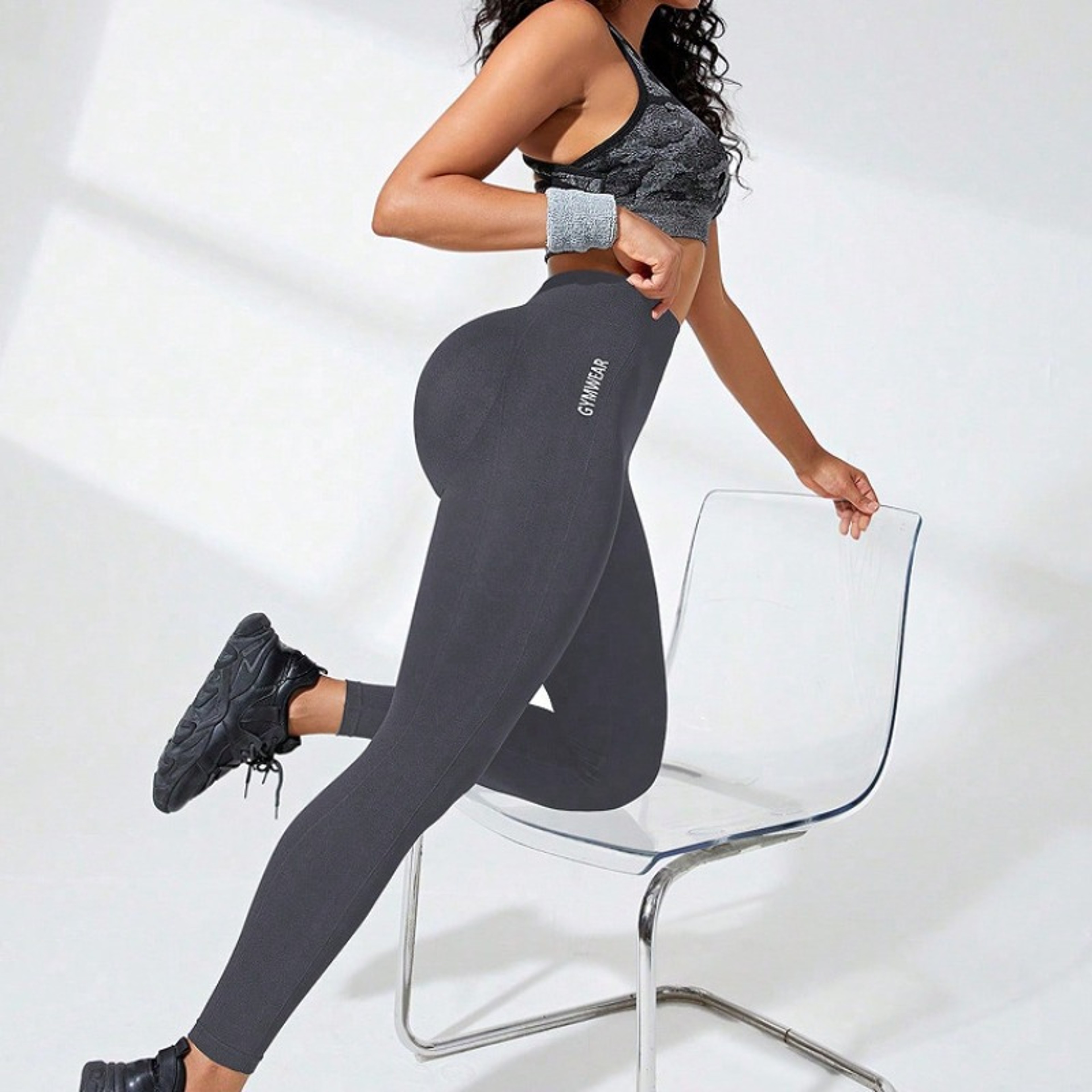 Womens HighWaisted Seamless Yoga Leggings With ButtLifting Stretch Fit 8