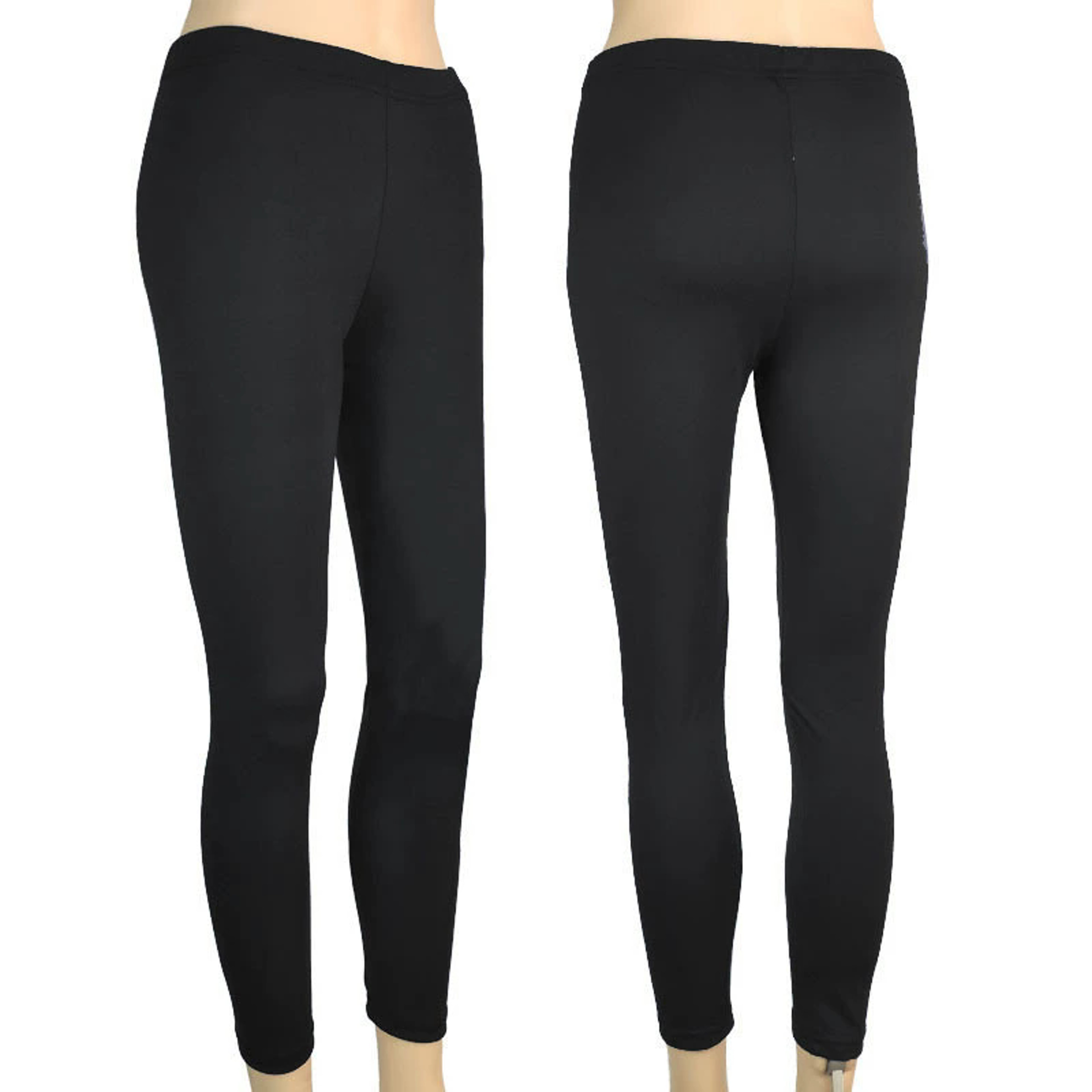 Womens High Waist Stretchy Leggings Solid Color Ankle Length Casual Pants 2