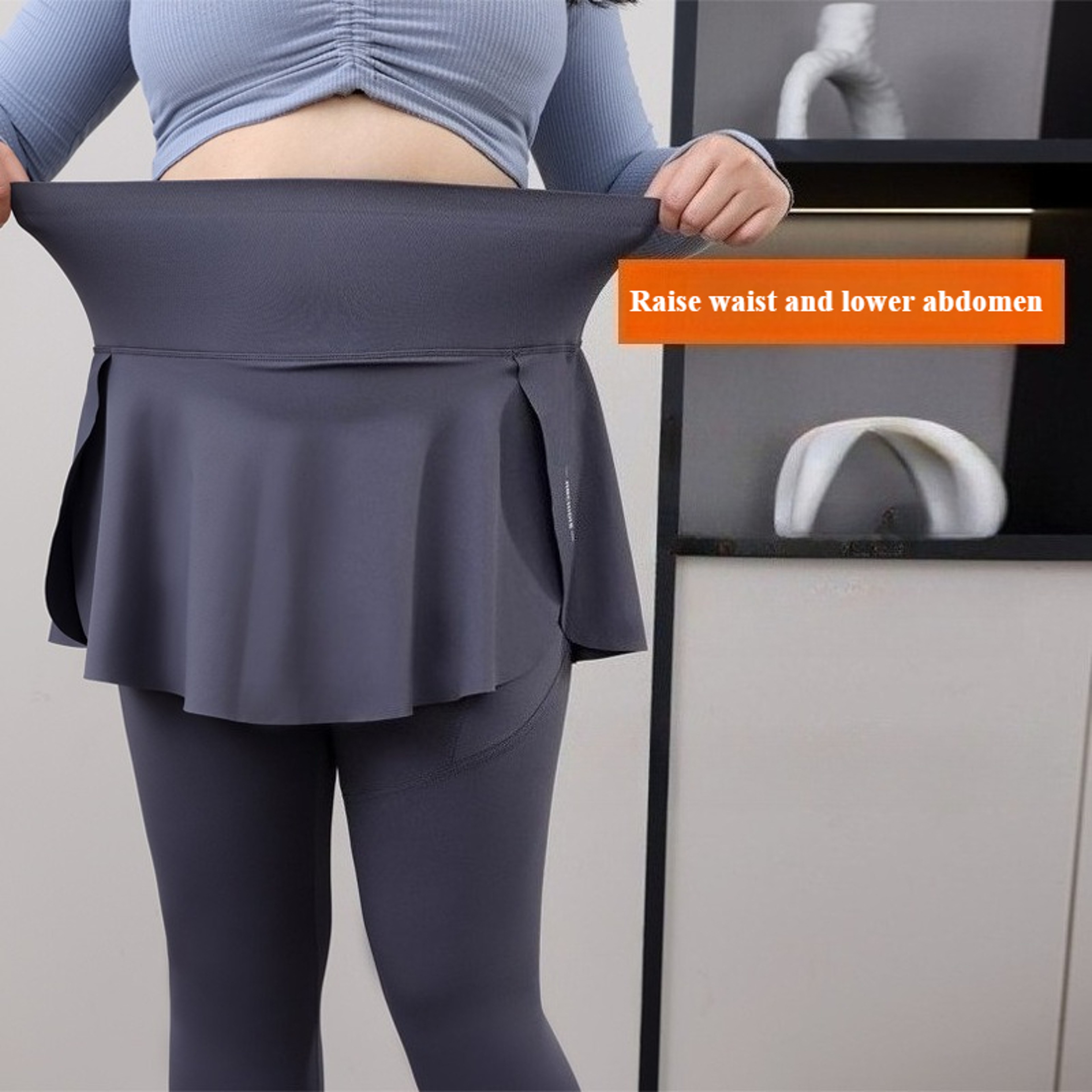Plus Size HighWaisted Skirt Leggings For Women With Pockets And Stretch Fit 2