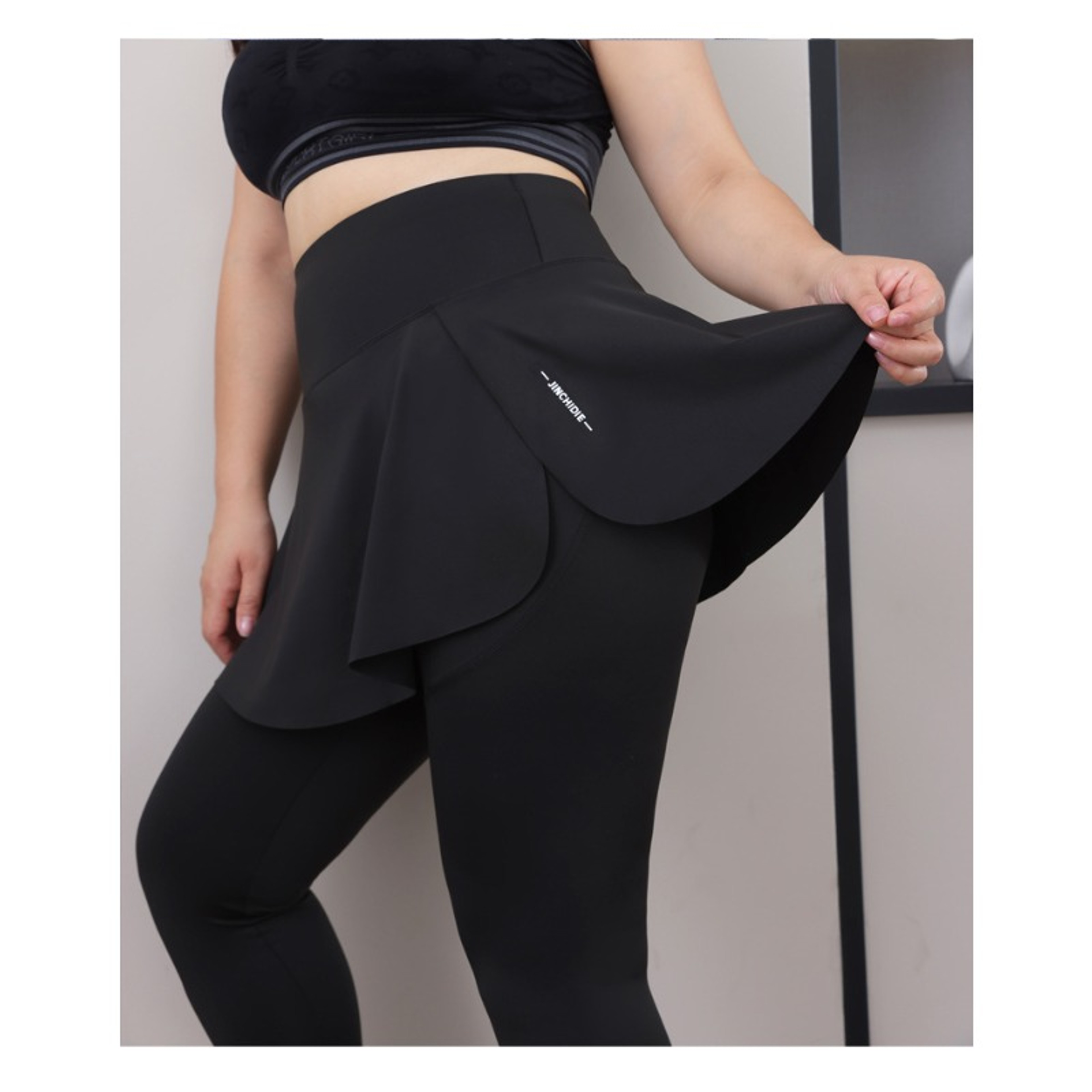 Plus Size HighWaisted Skirt Leggings For Women With Pockets And Stretch Fit 5
